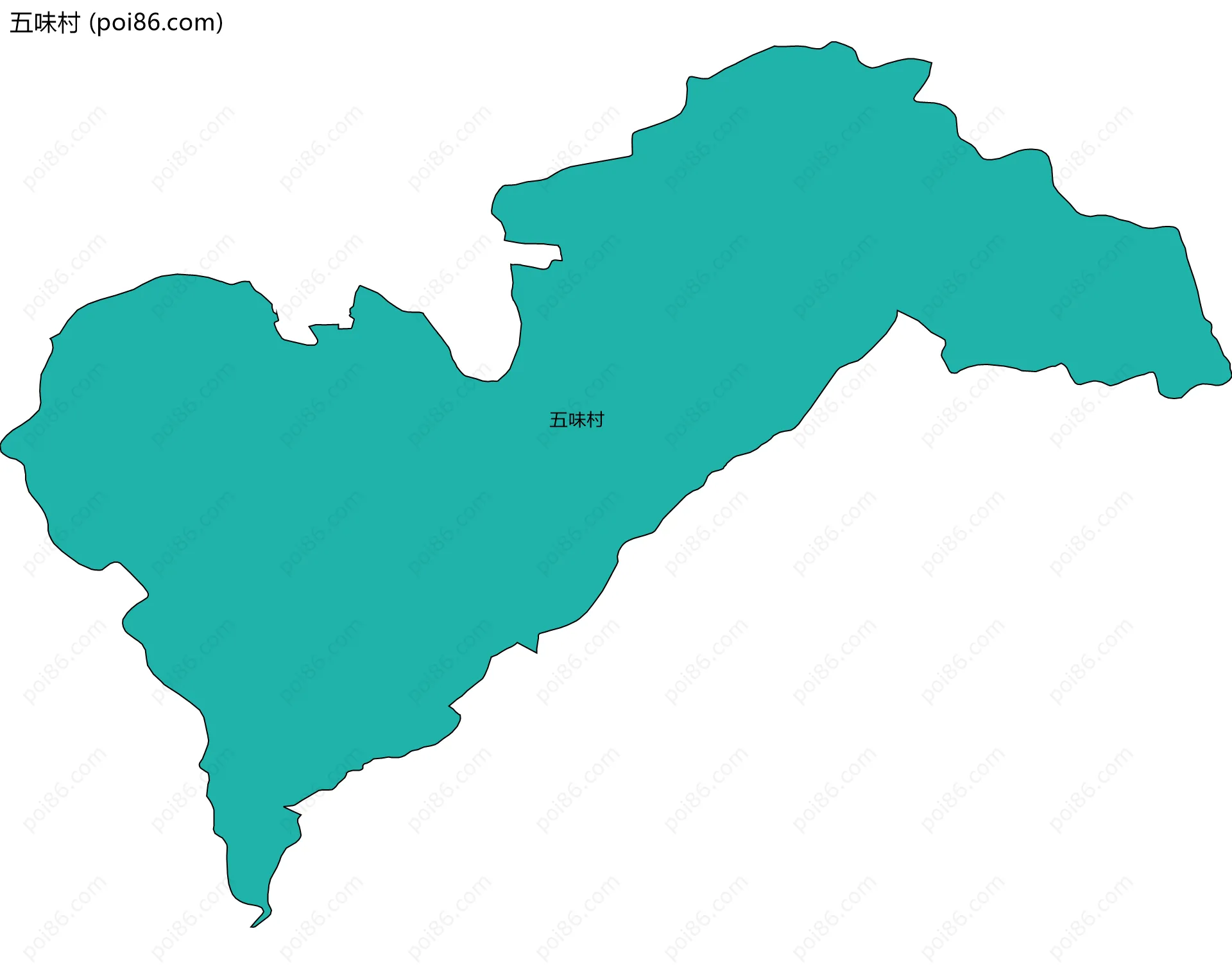 五味村边界地图