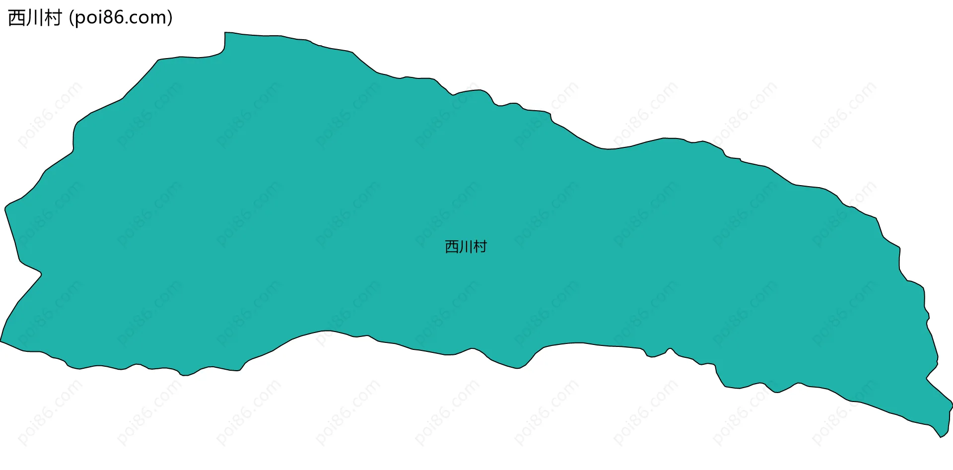 西川村边界地图