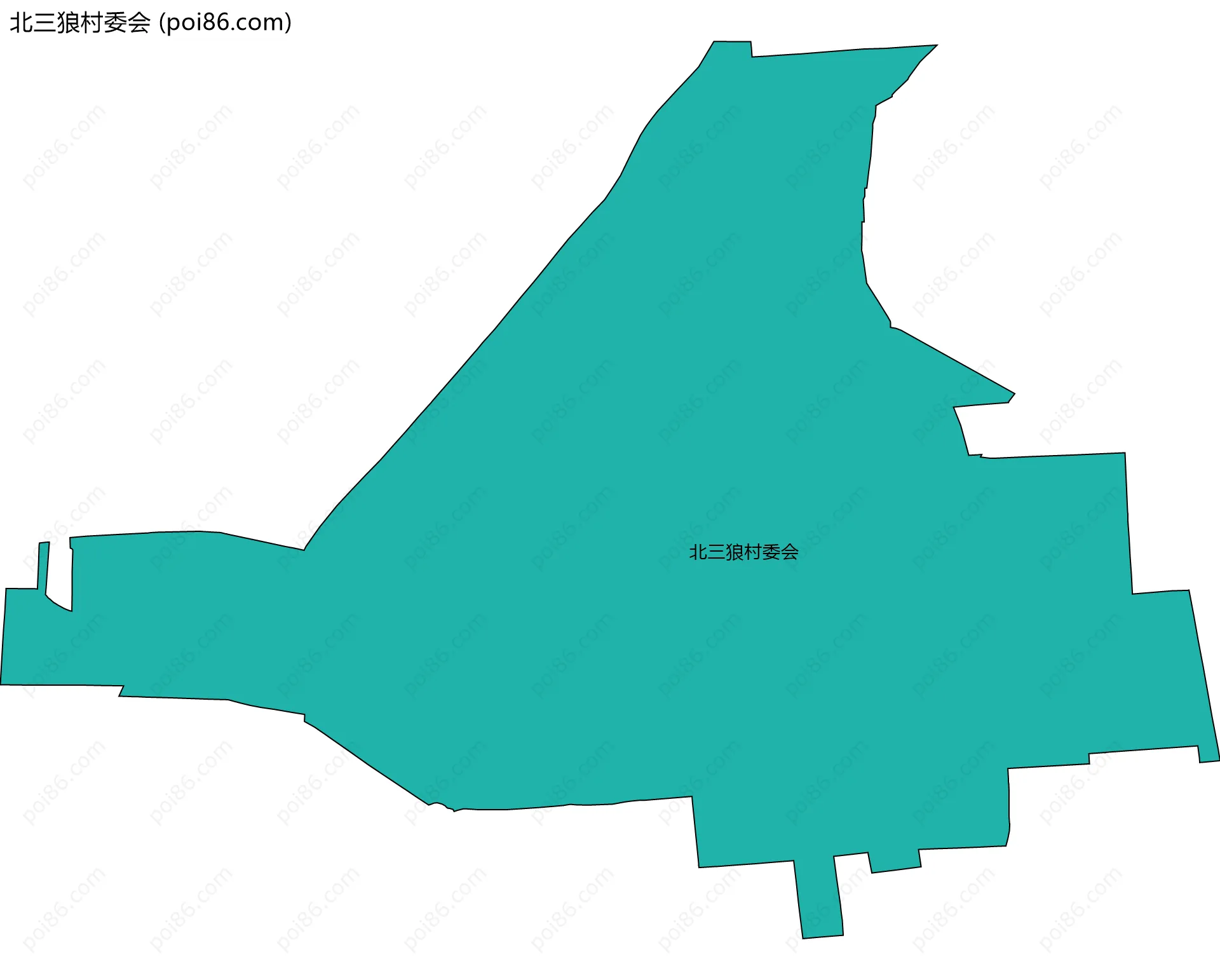 北三狼村委会边界地图