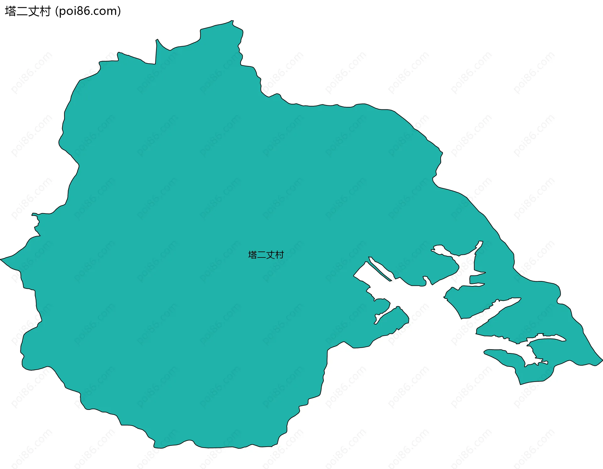 塔二丈村边界地图