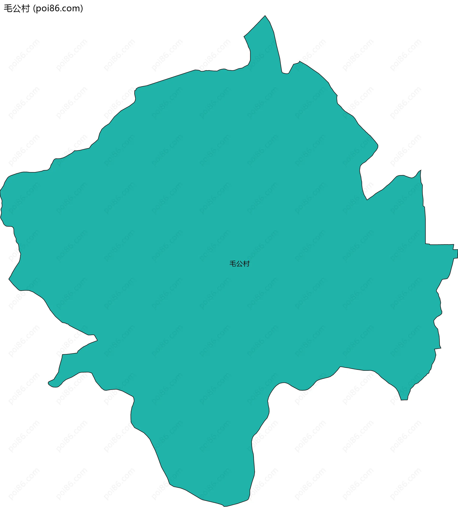 毛公村边界地图