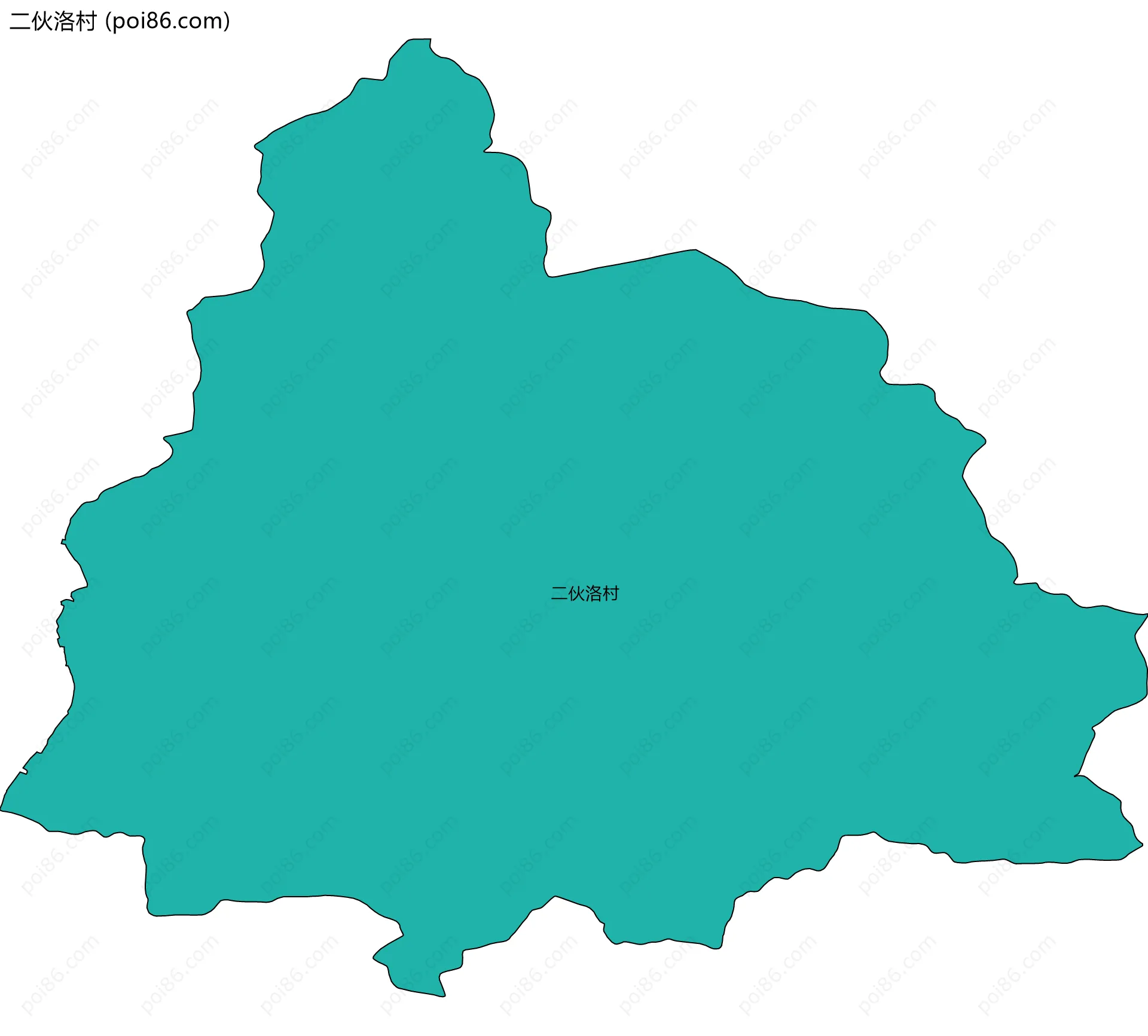 二伙洛村边界地图