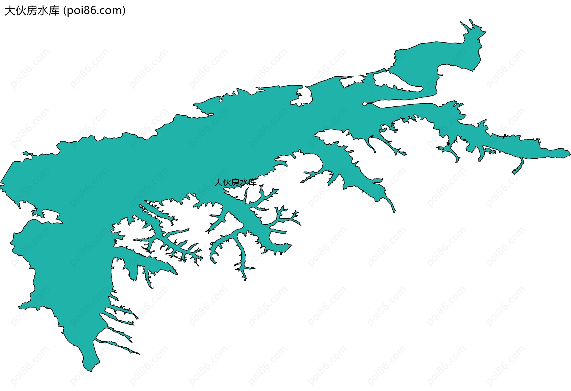 大伙房水库边界地图