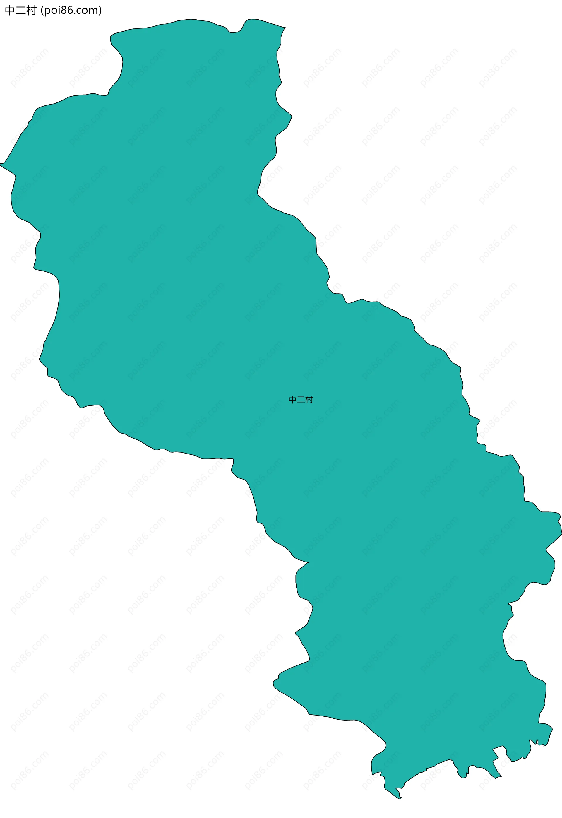 中二村边界地图