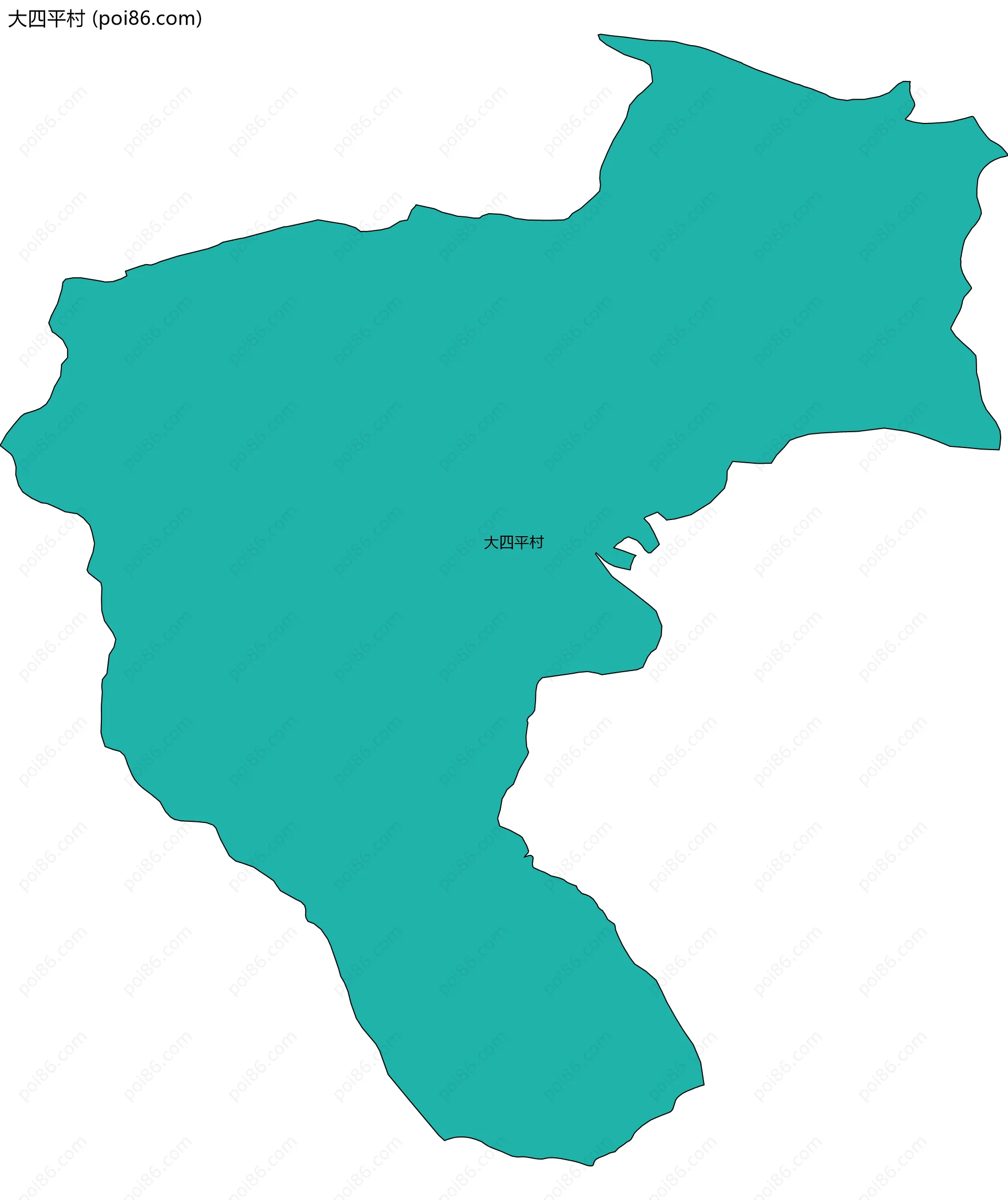 大四平村边界地图