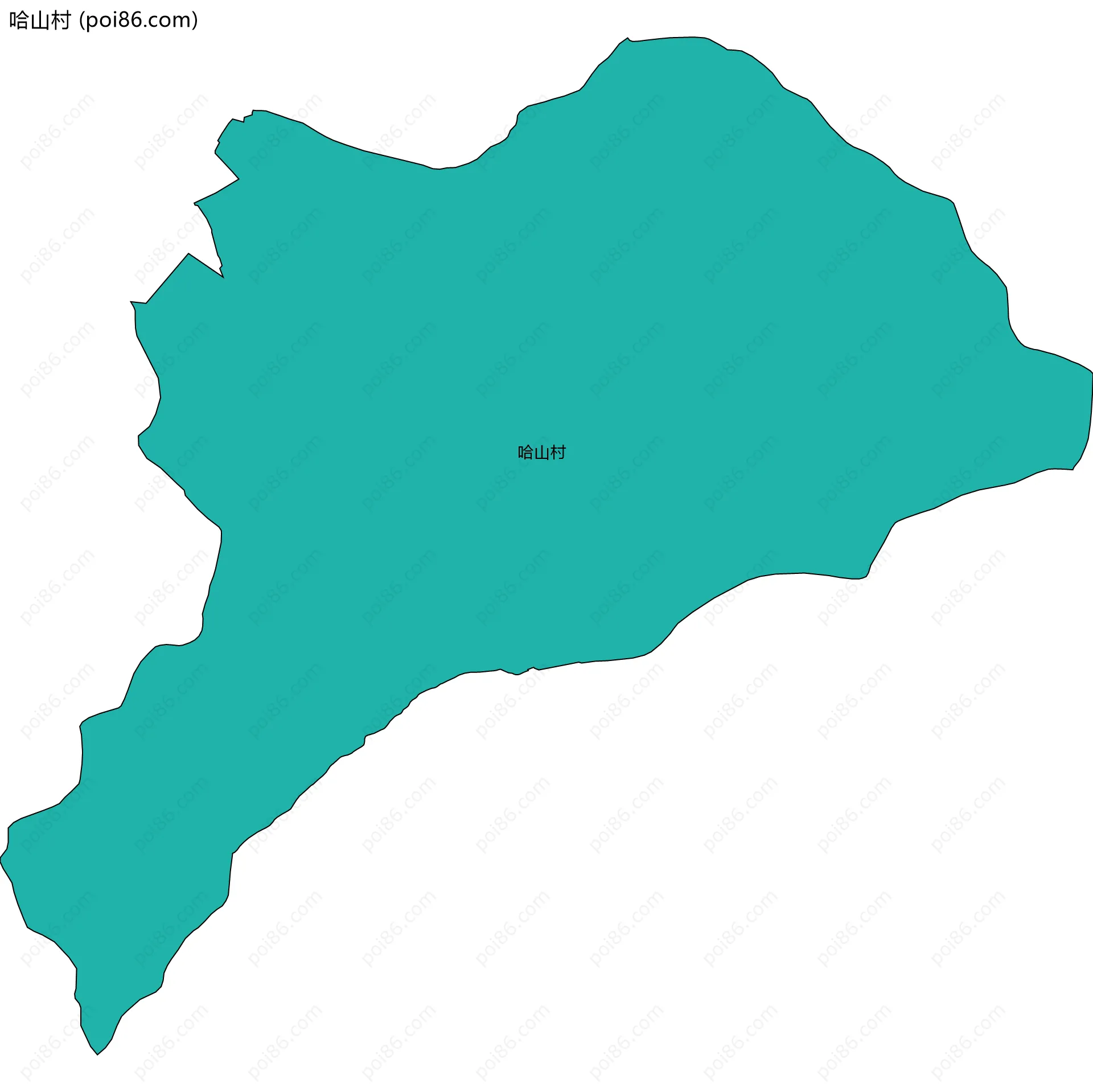 哈山村边界地图