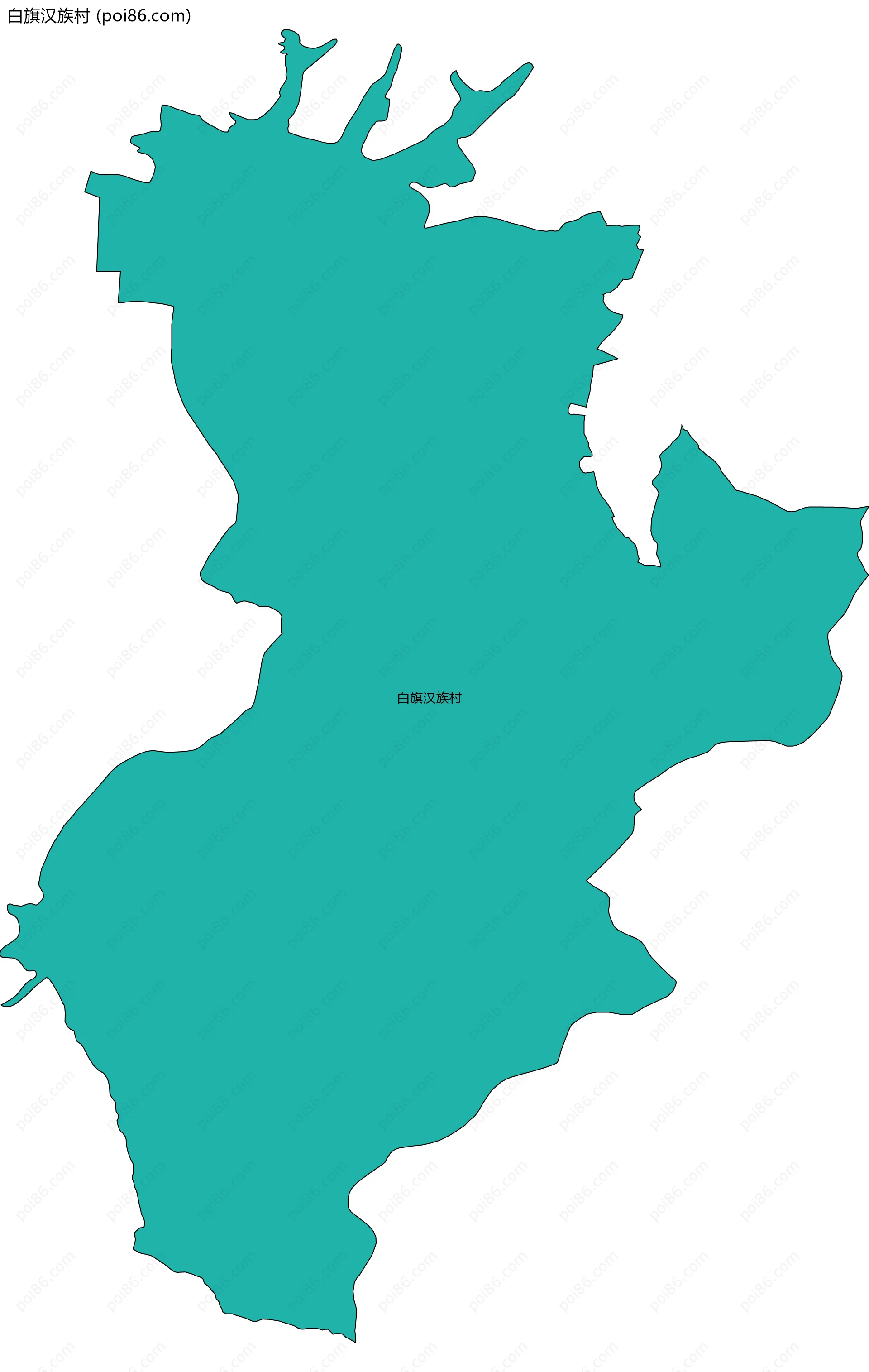 白旗汉族村边界地图