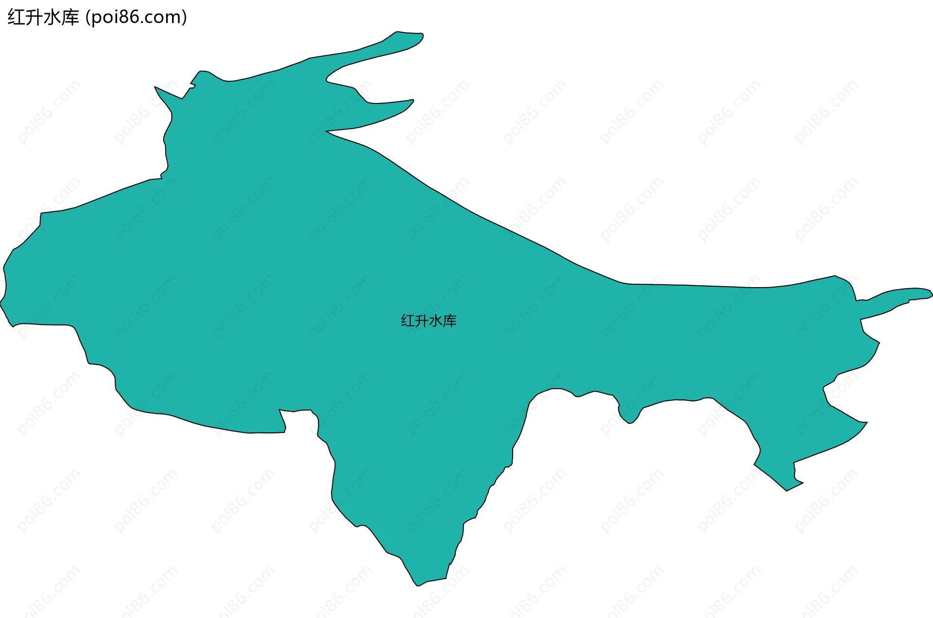 红升水库边界地图