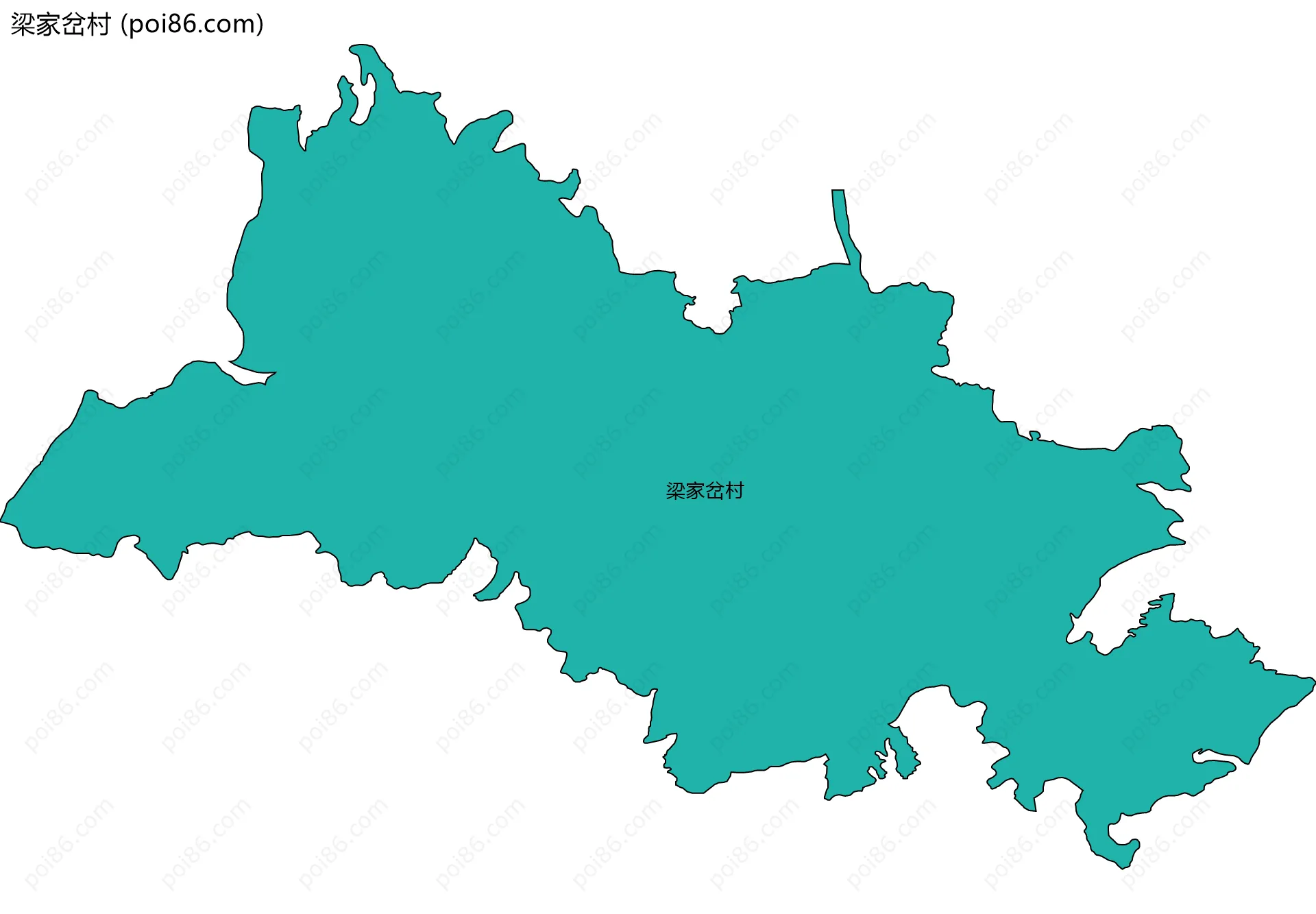 梁家岔村边界地图