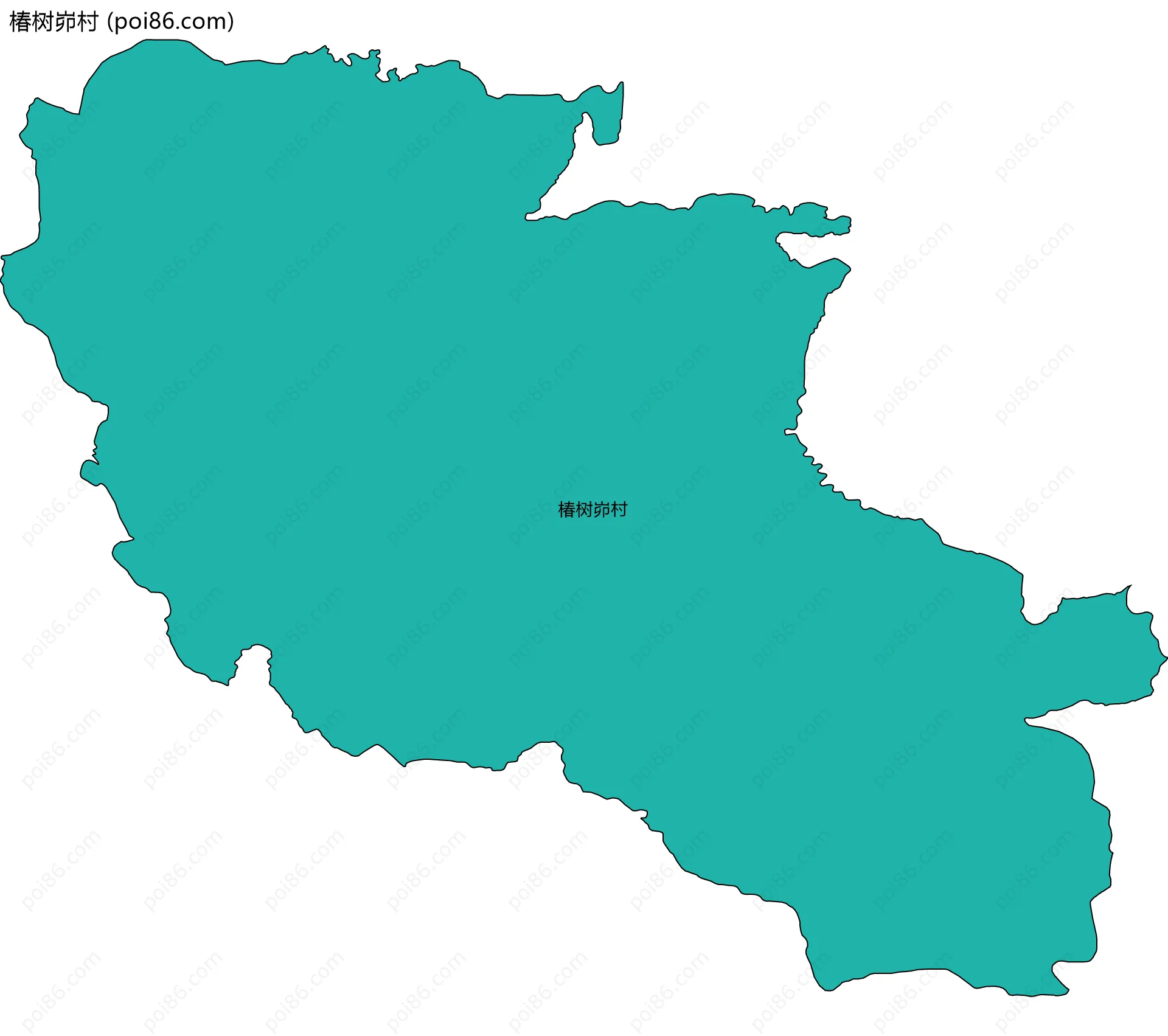 椿树峁村边界地图