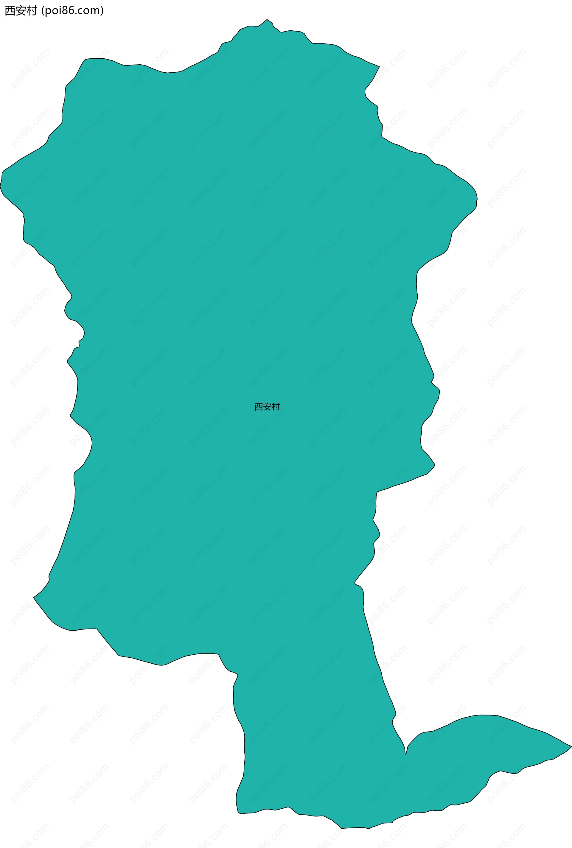 西安村边界地图