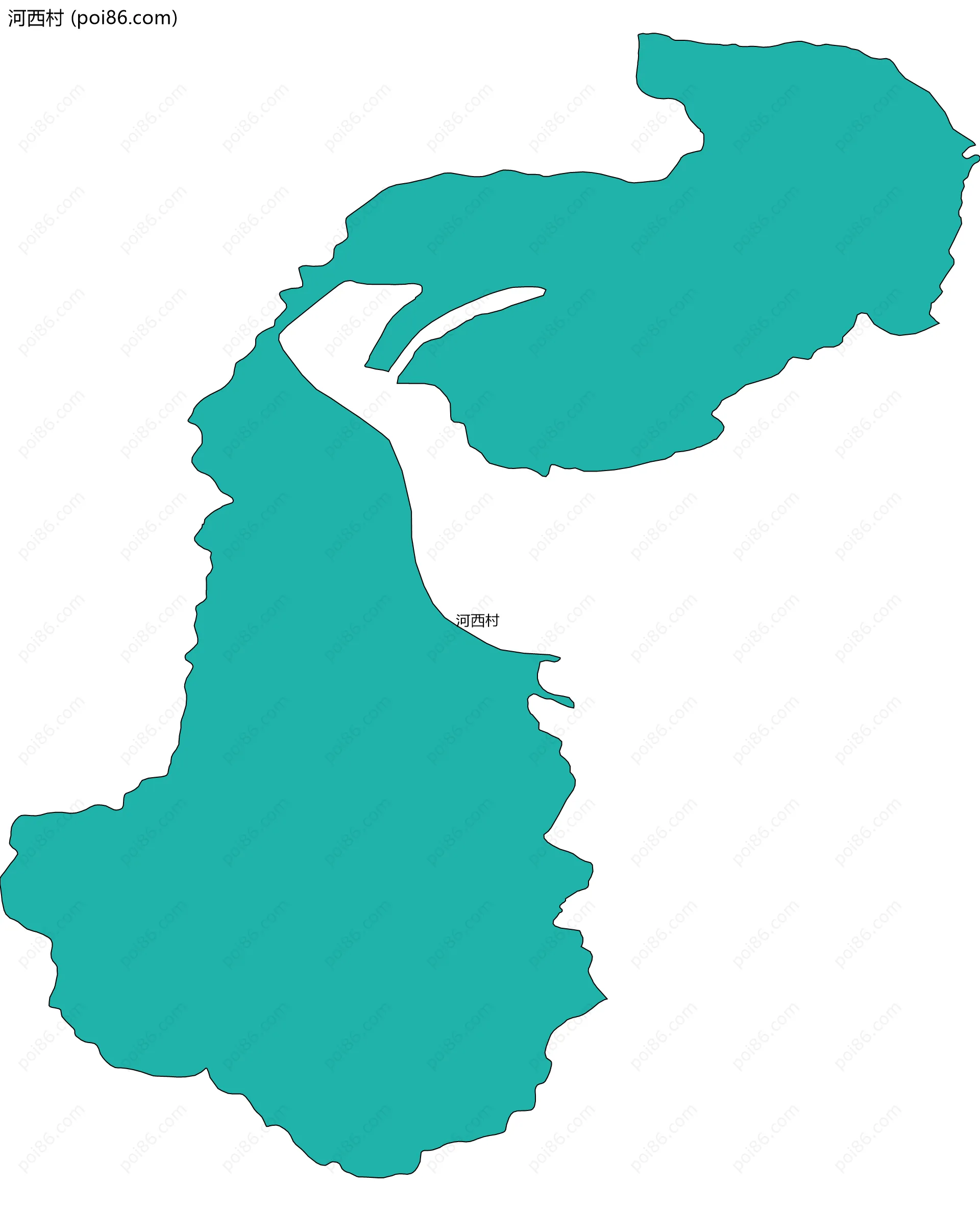 河西村边界地图