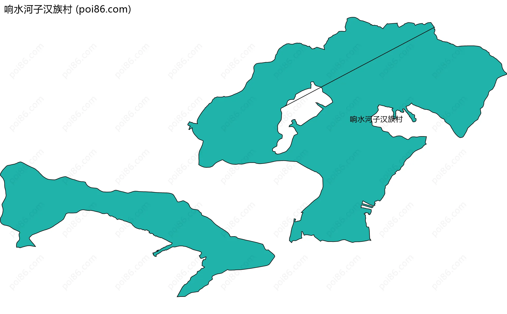 响水河子汉族村边界地图