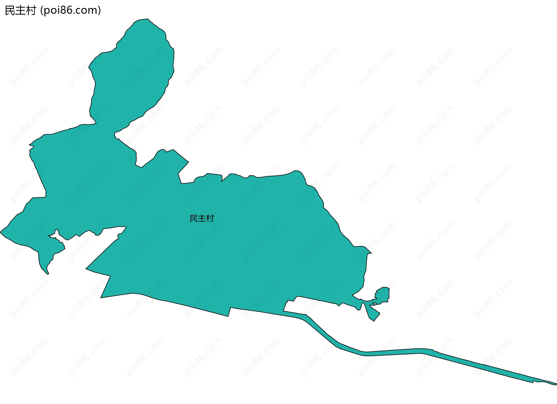 民主村边界地图