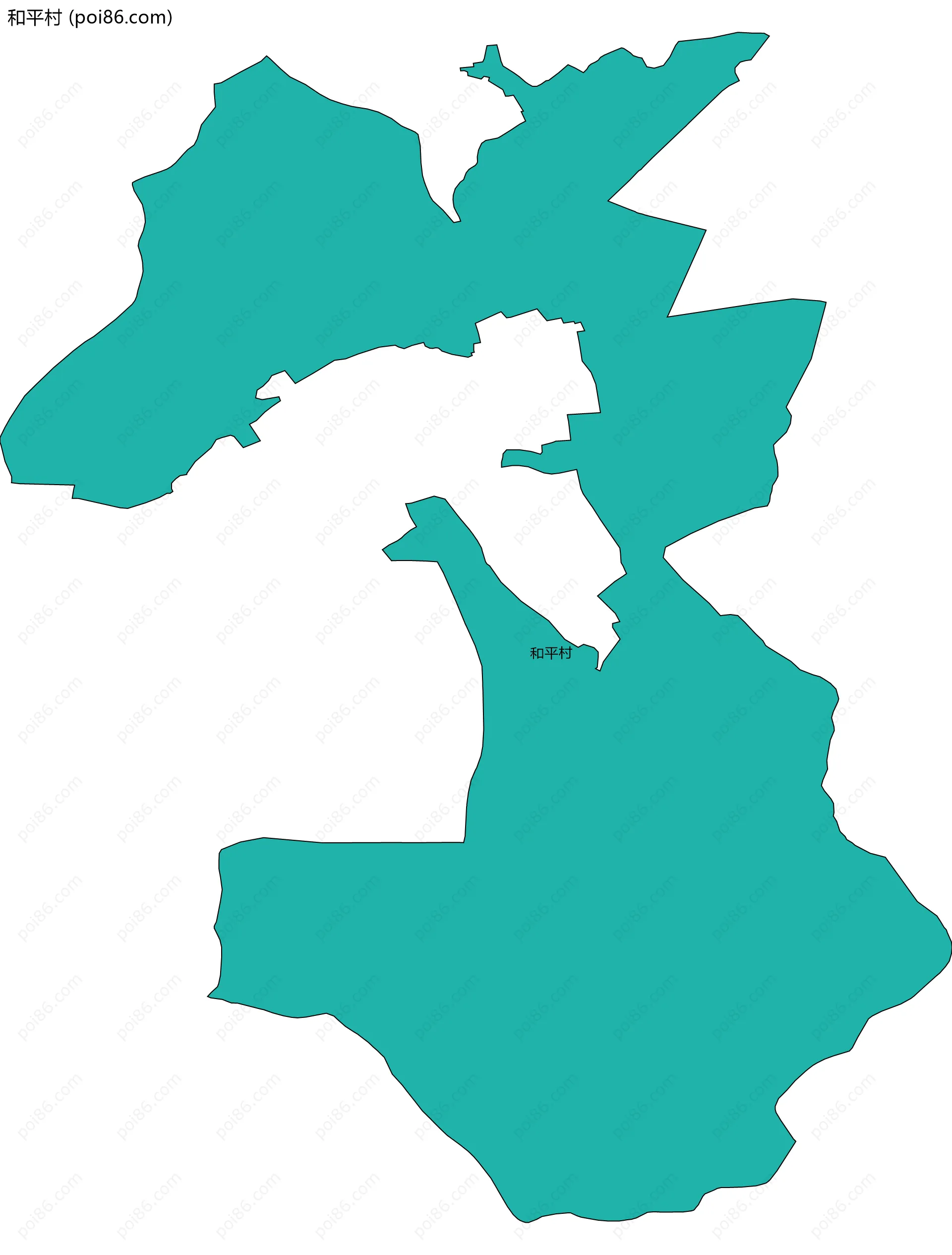 和平村边界地图