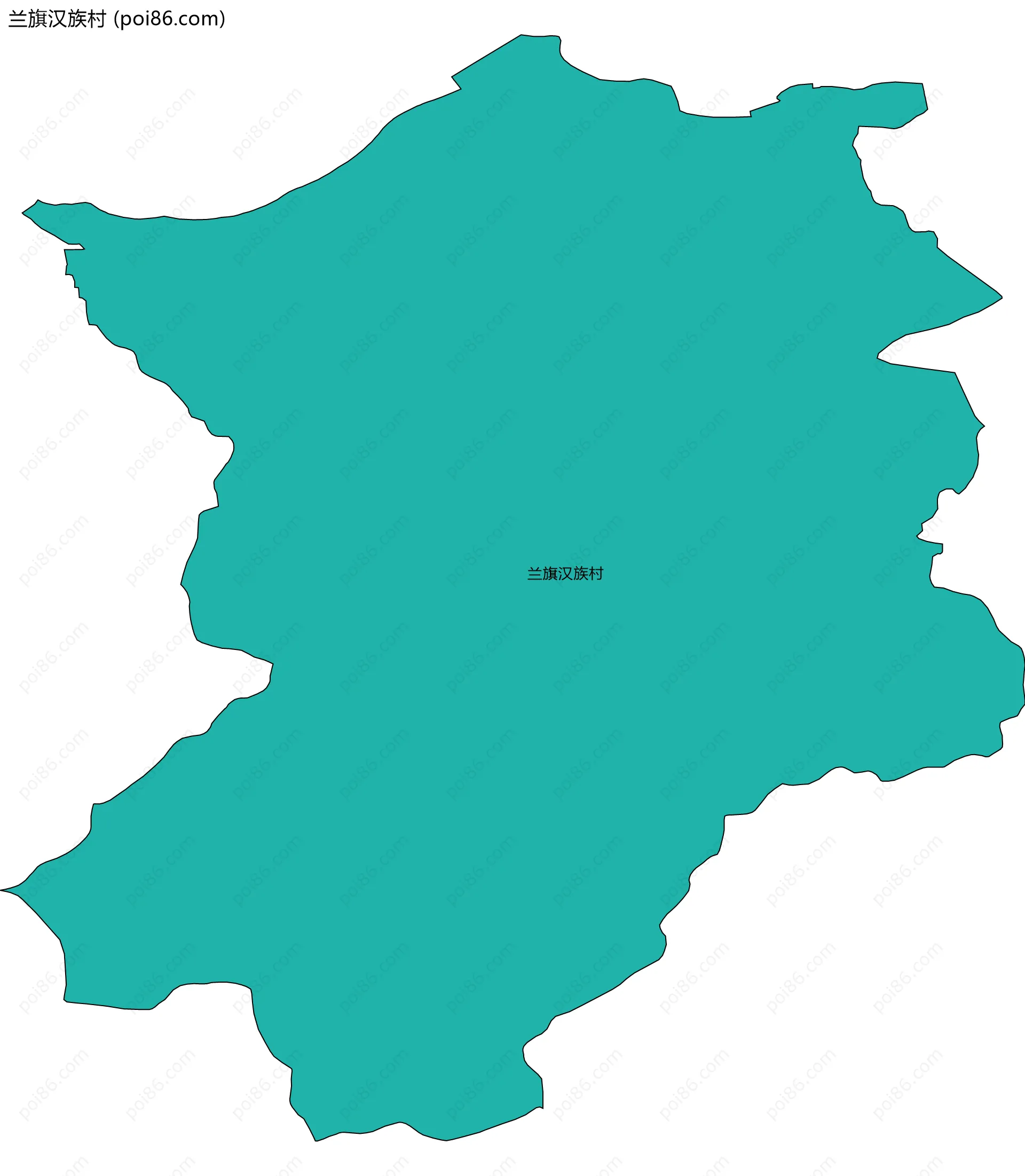 兰旗汉族村边界地图