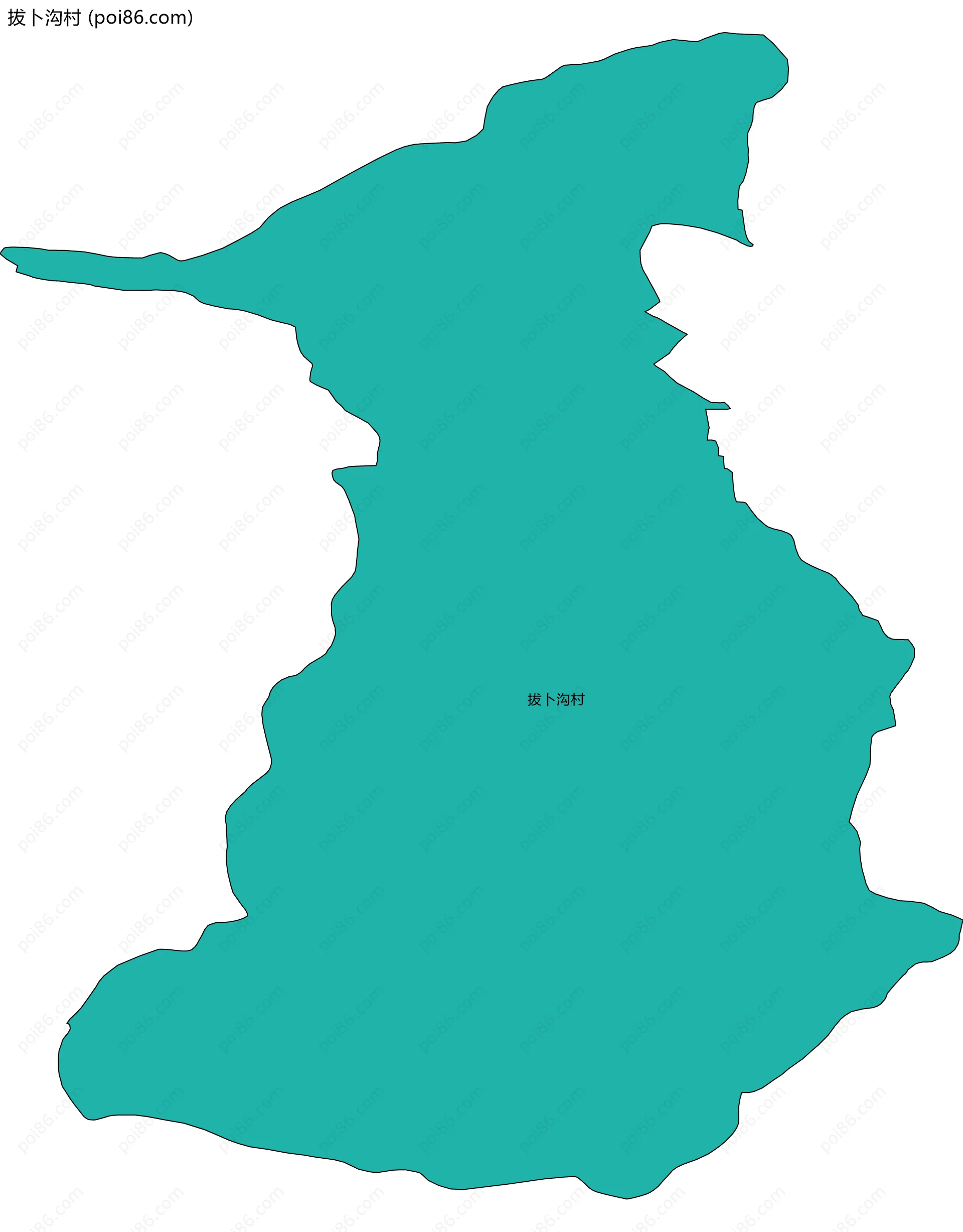 拔卜沟村边界地图