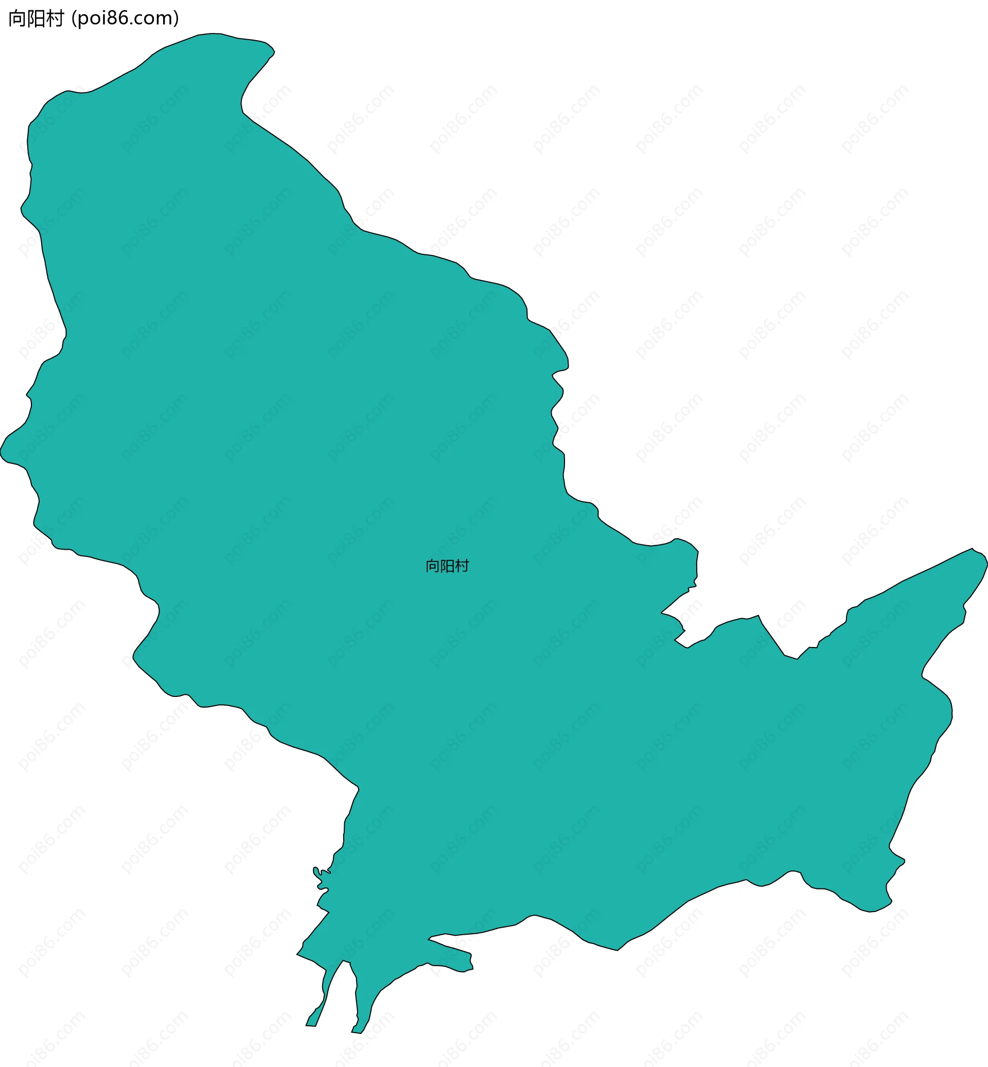 向阳村边界地图