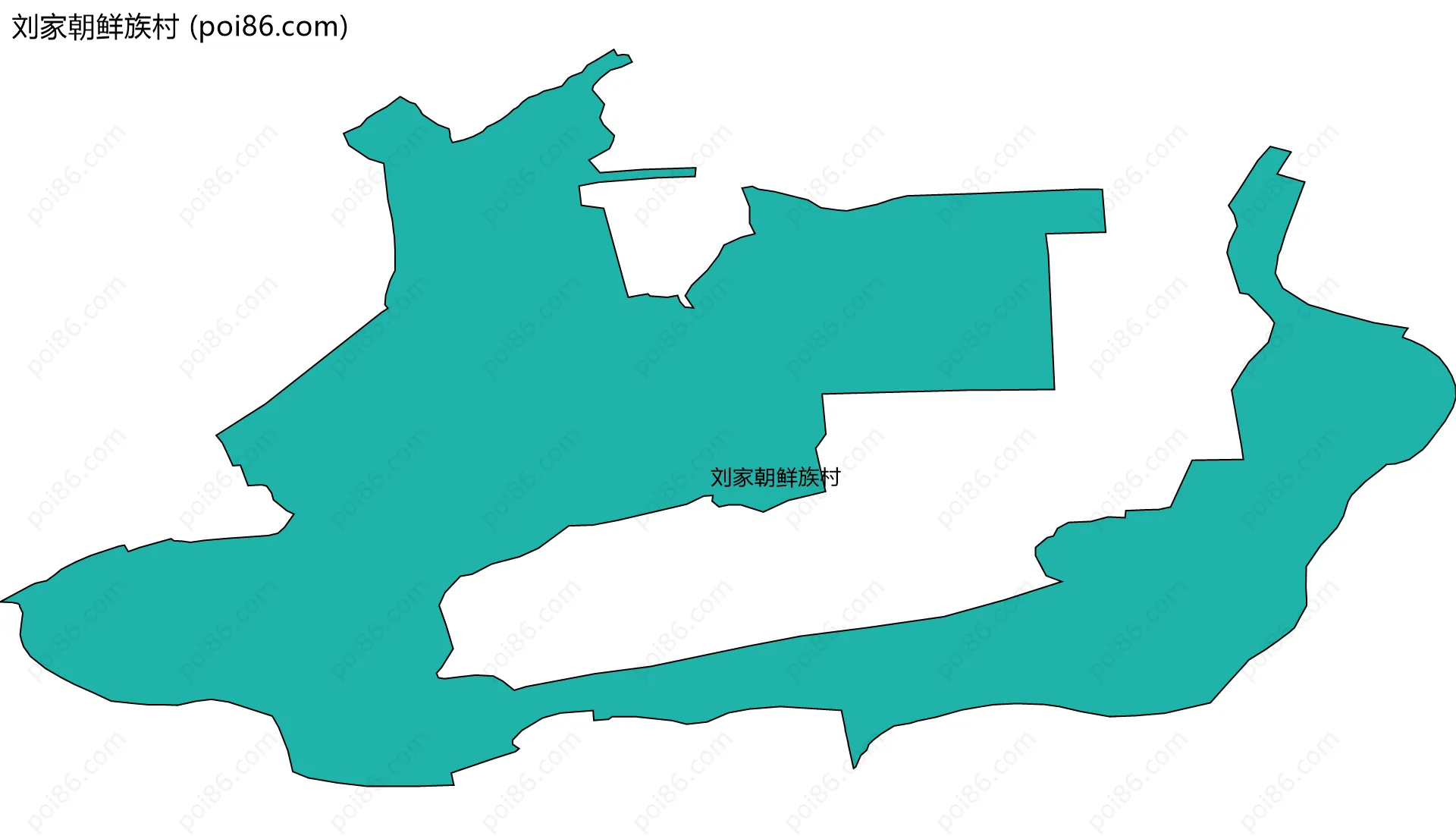 刘家朝鲜族村边界地图