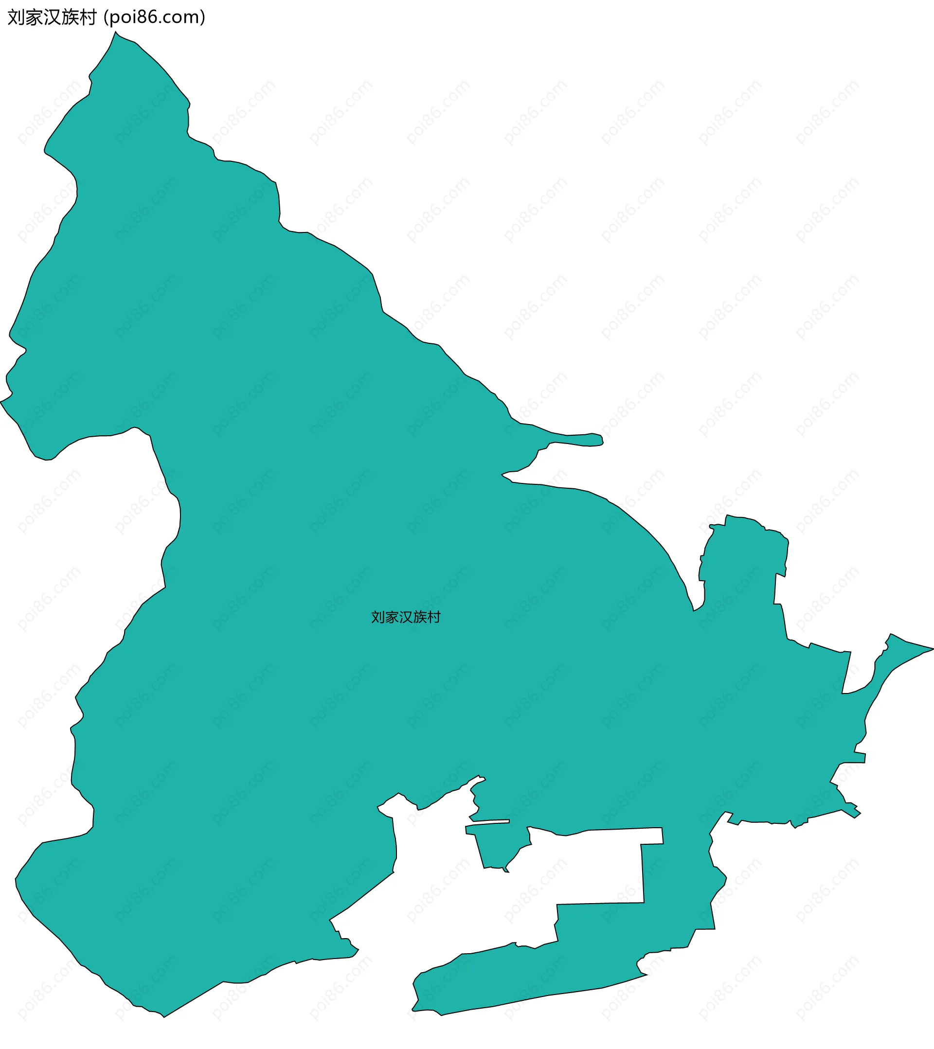 刘家汉族村边界地图