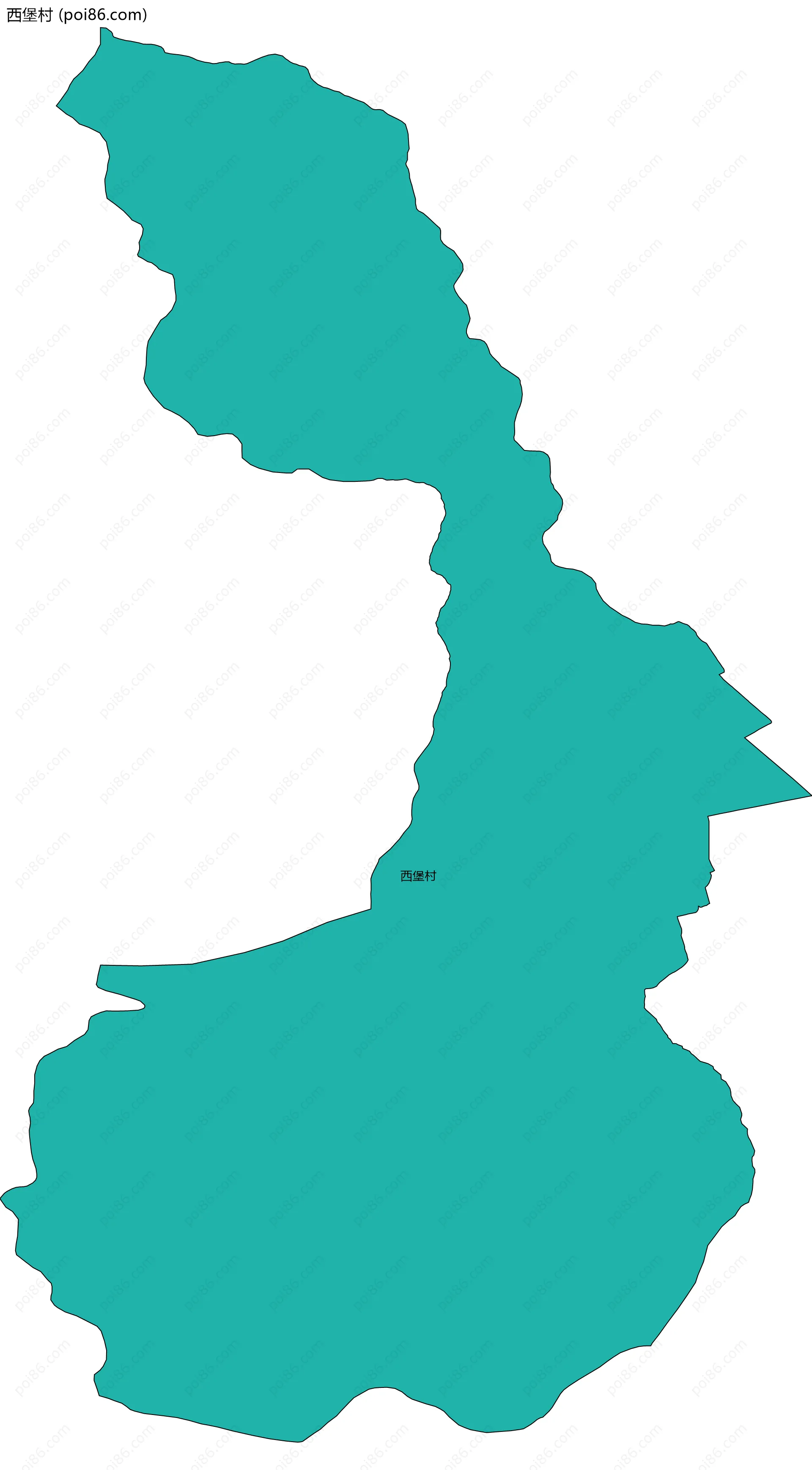 西堡村边界地图