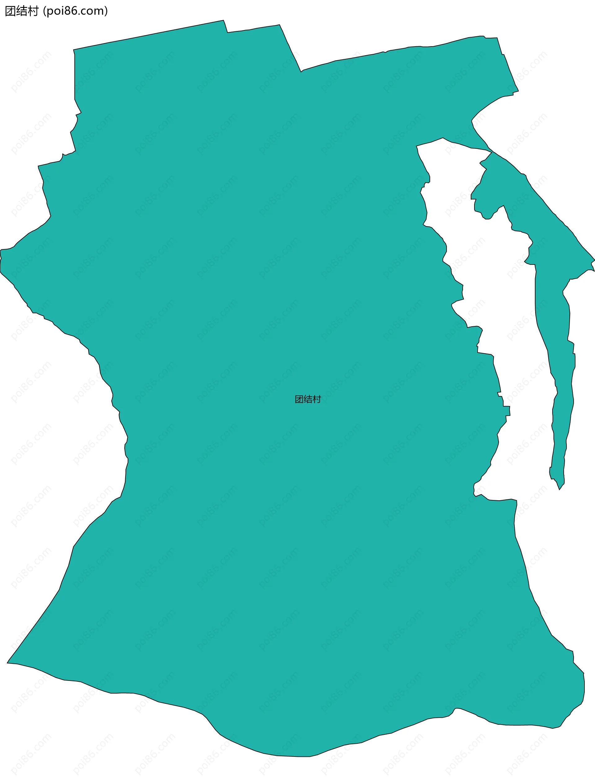 团结村边界地图