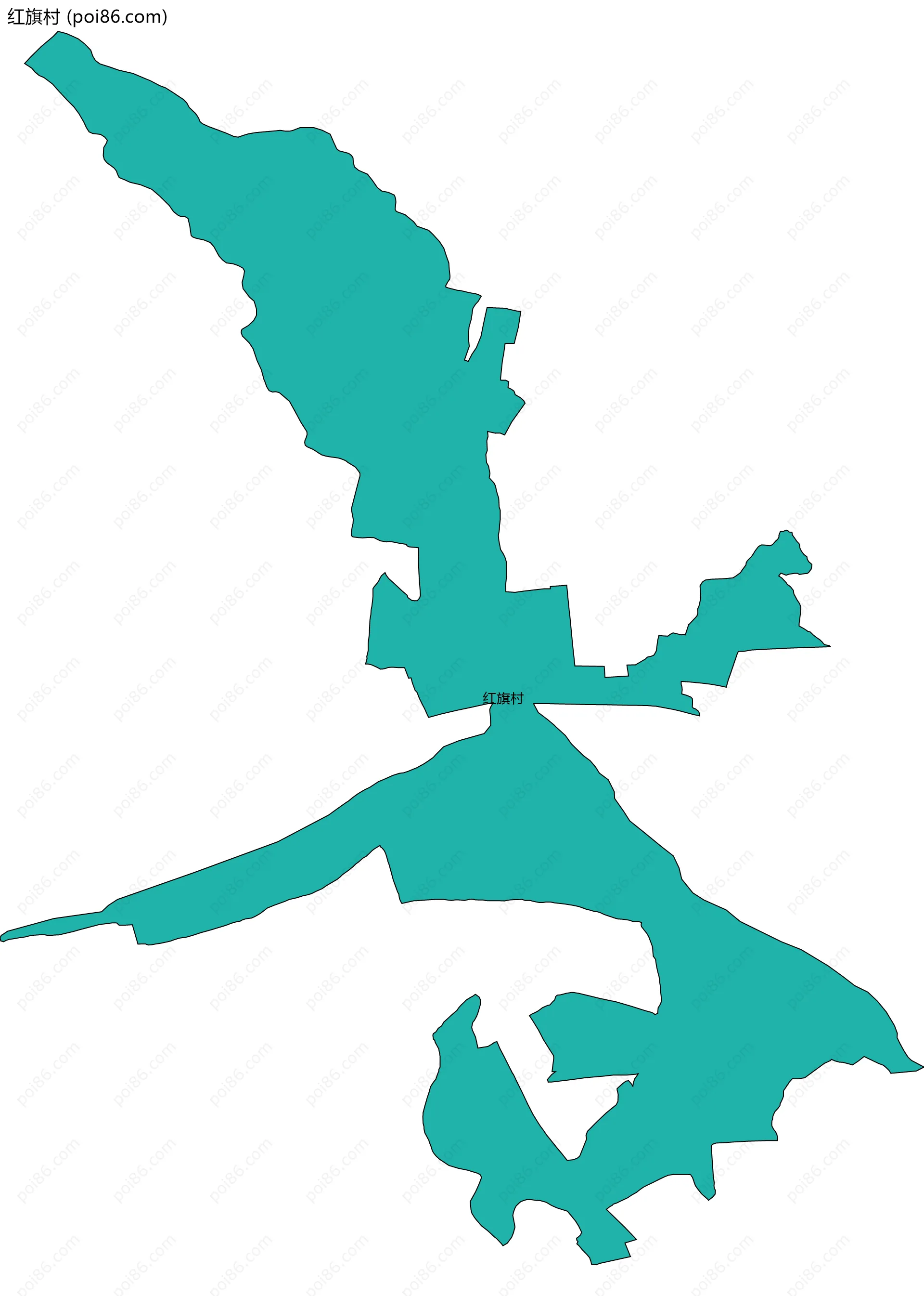 红旗村边界地图