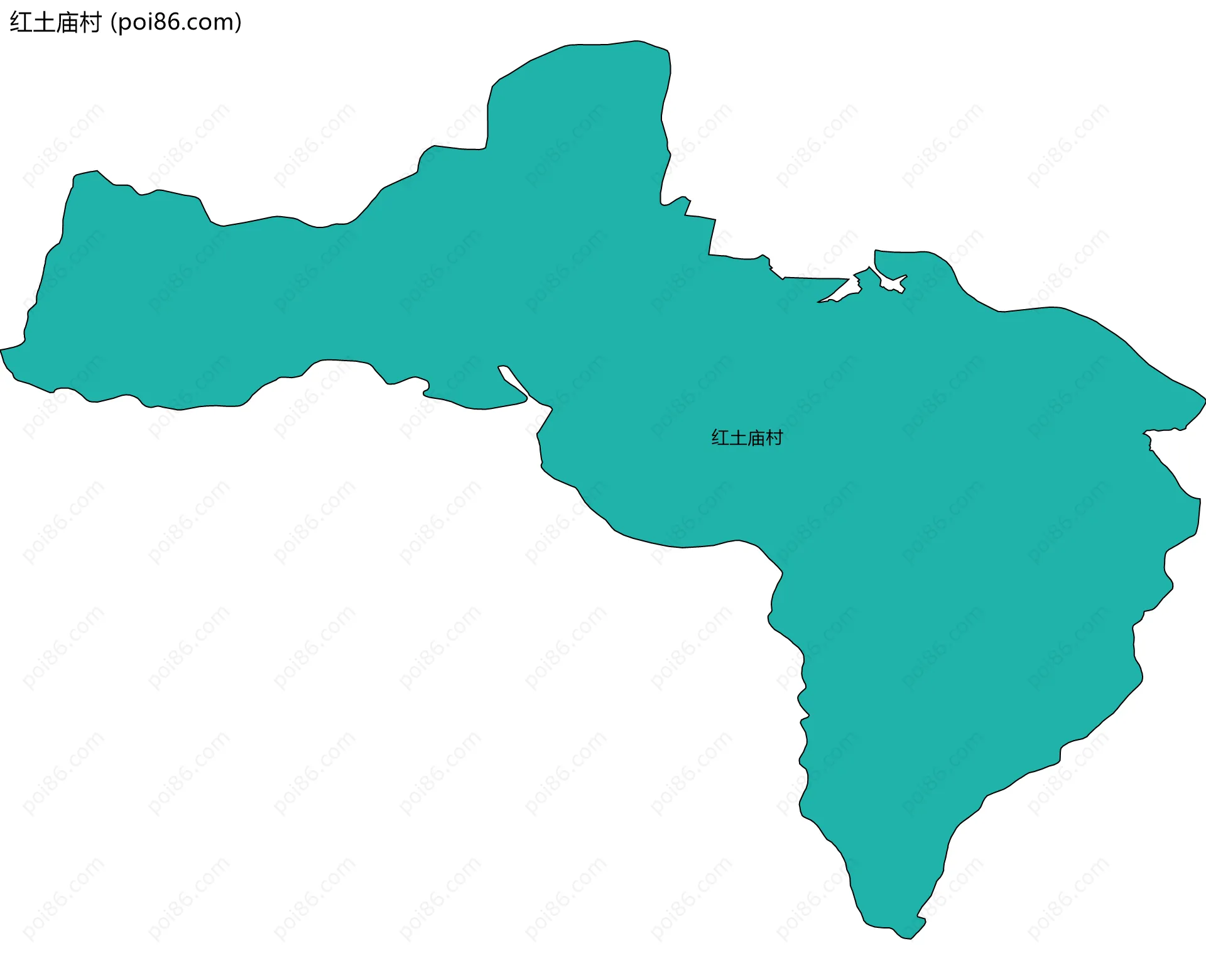 红土庙村边界地图