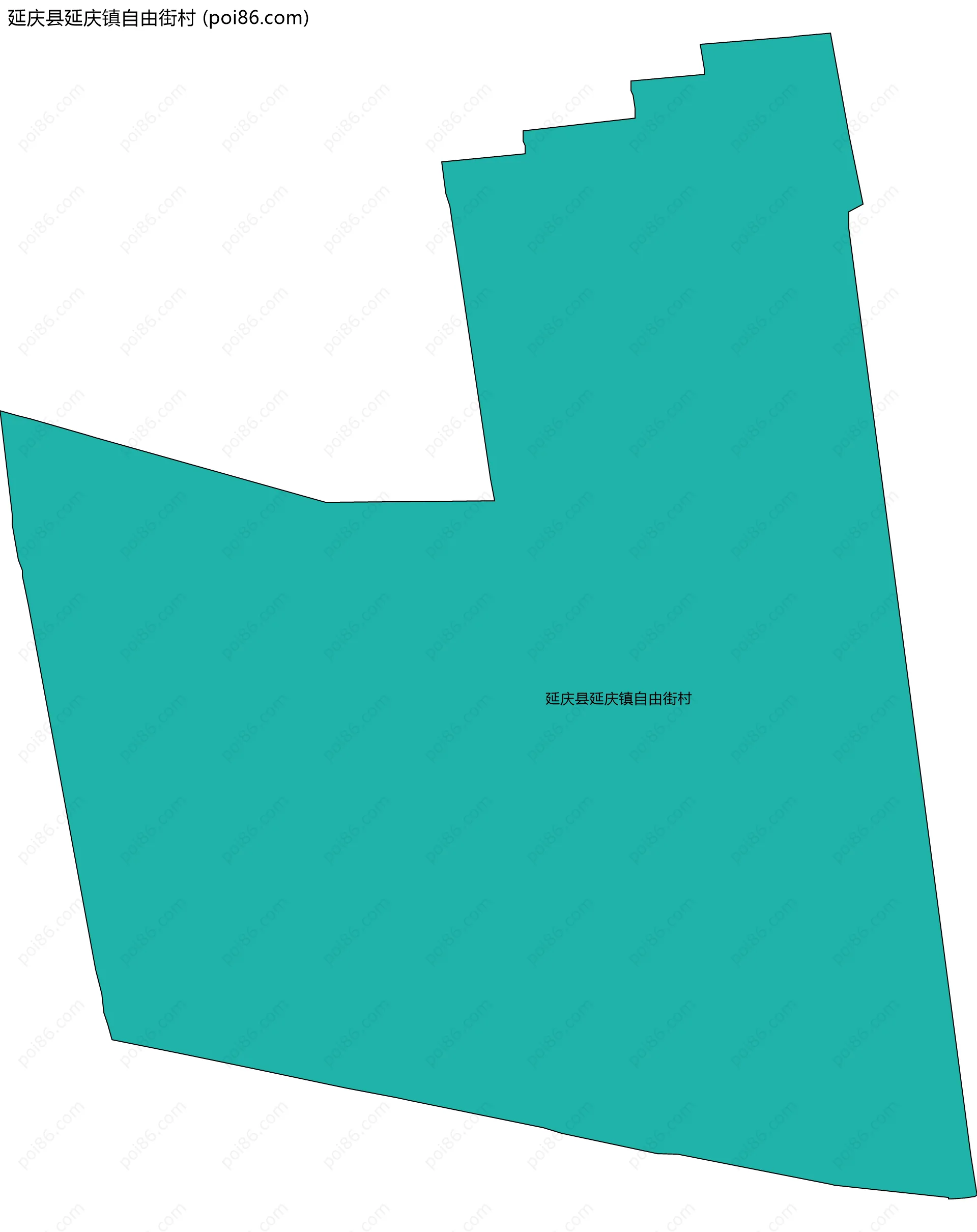 延庆县延庆镇自由街村边界地图
