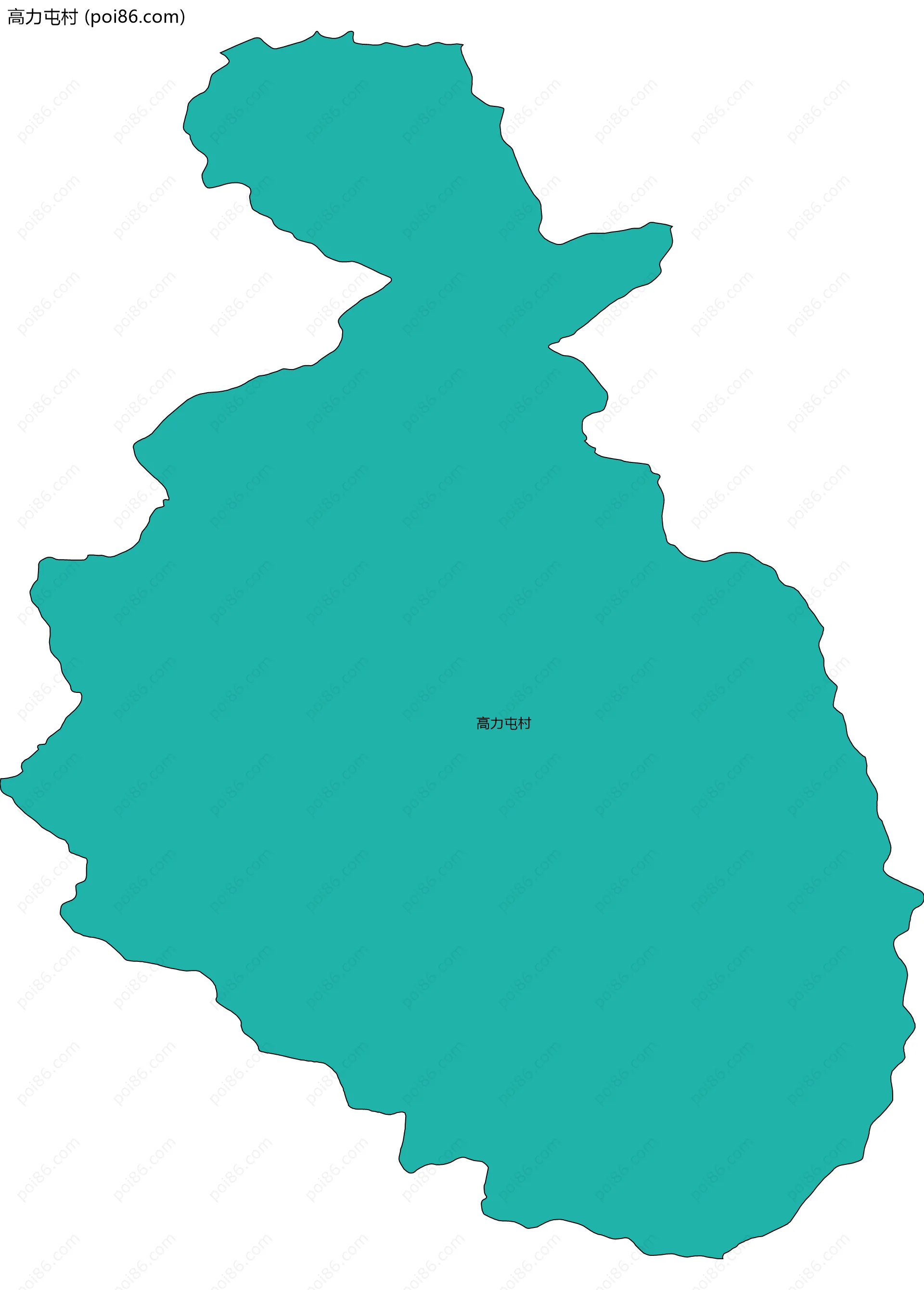 高力屯村边界地图