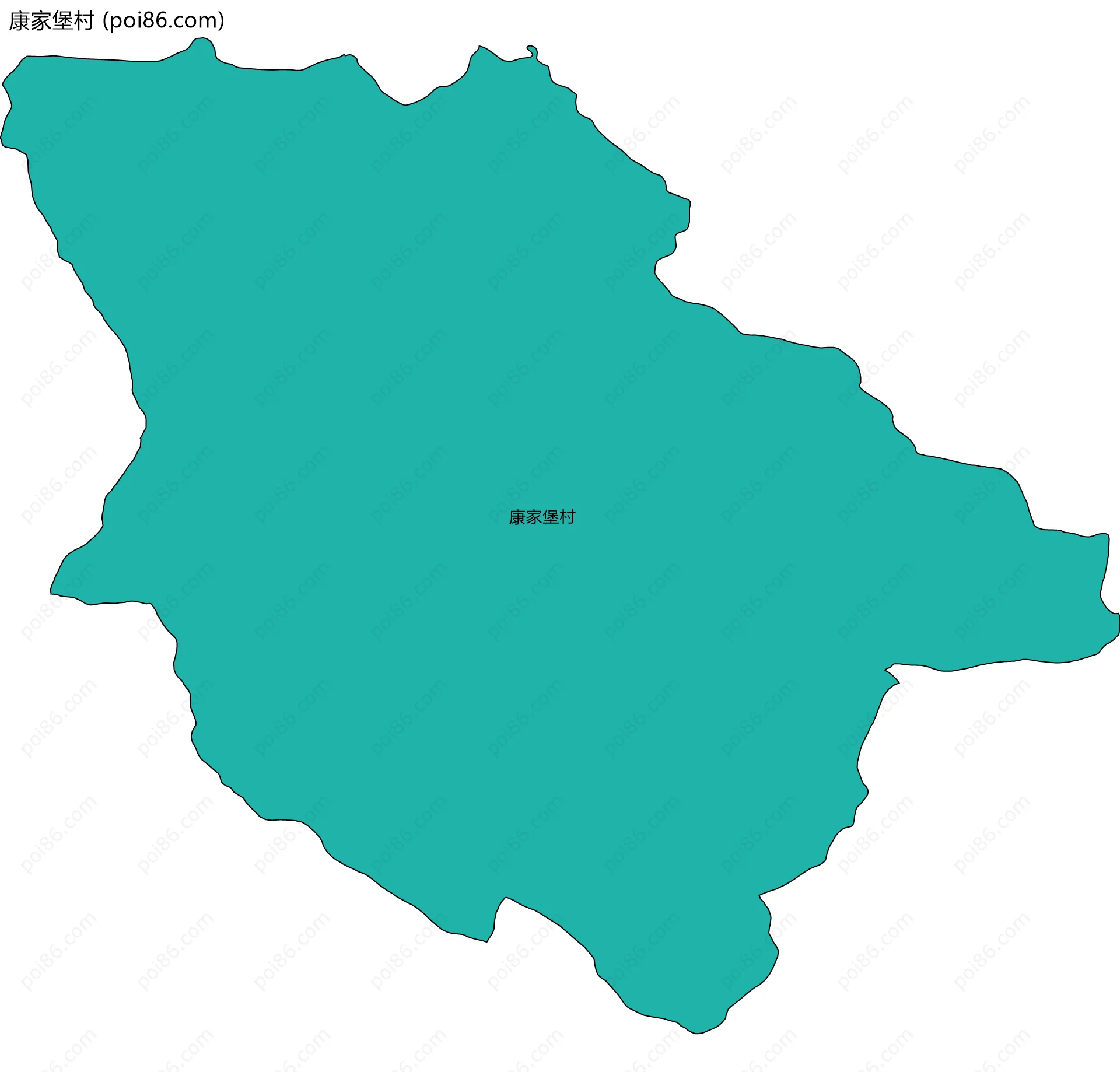 康家堡村边界地图