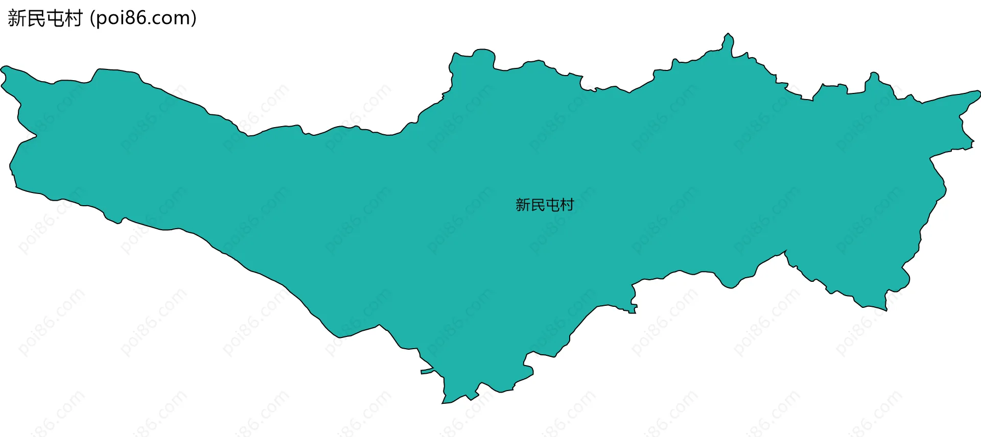 新民屯村边界地图