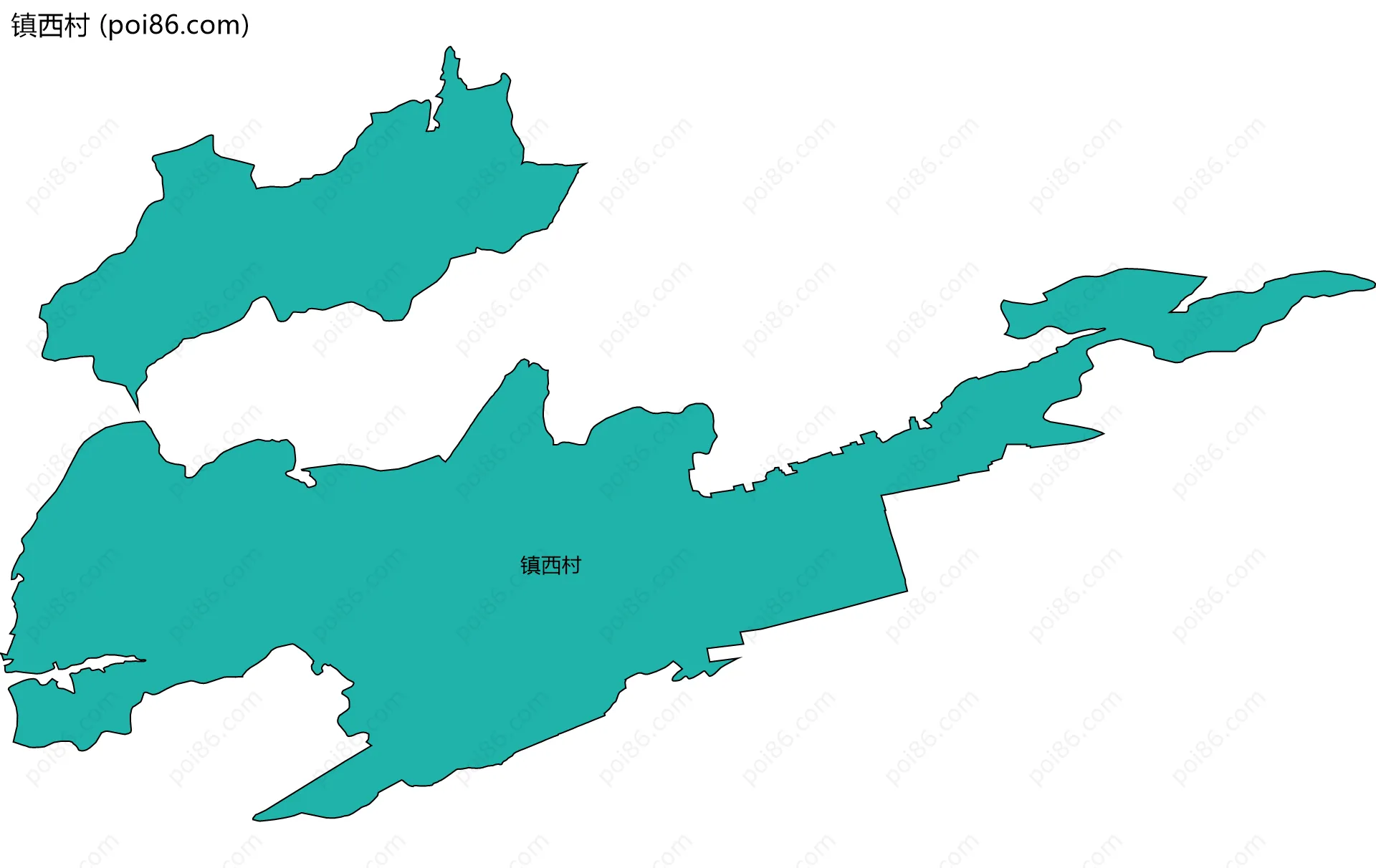 镇西村边界地图
