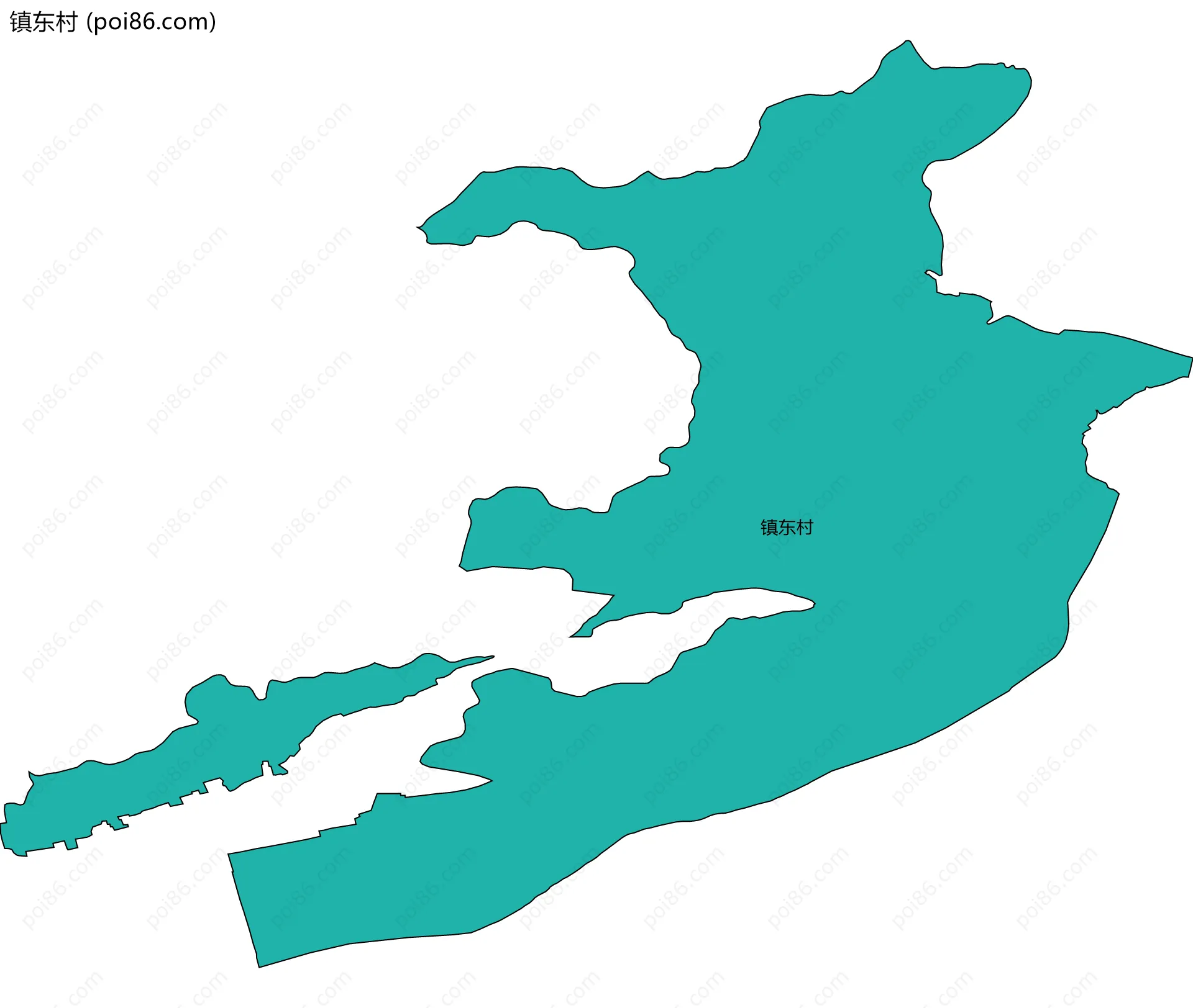 镇东村边界地图