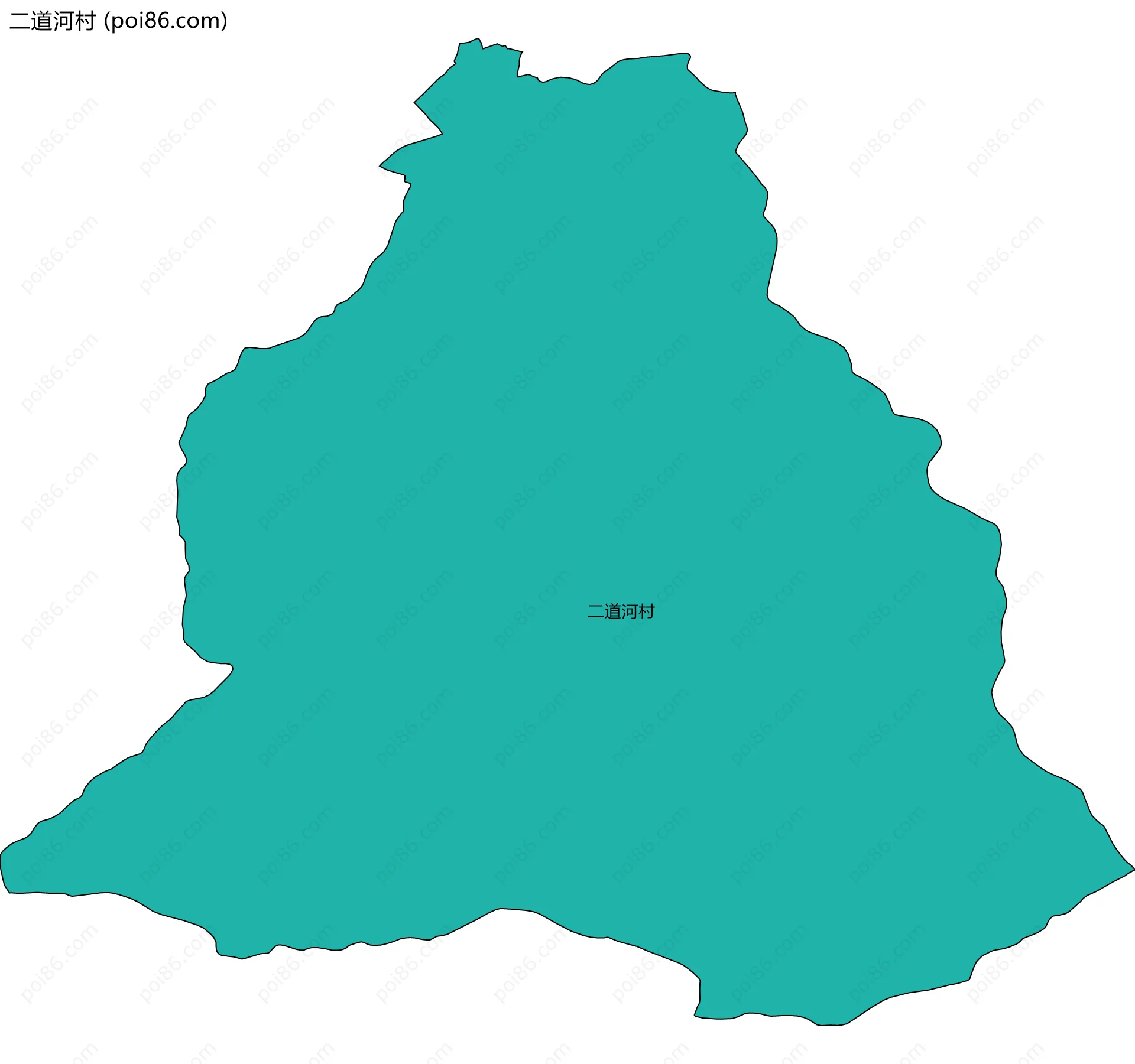 二道河村边界地图