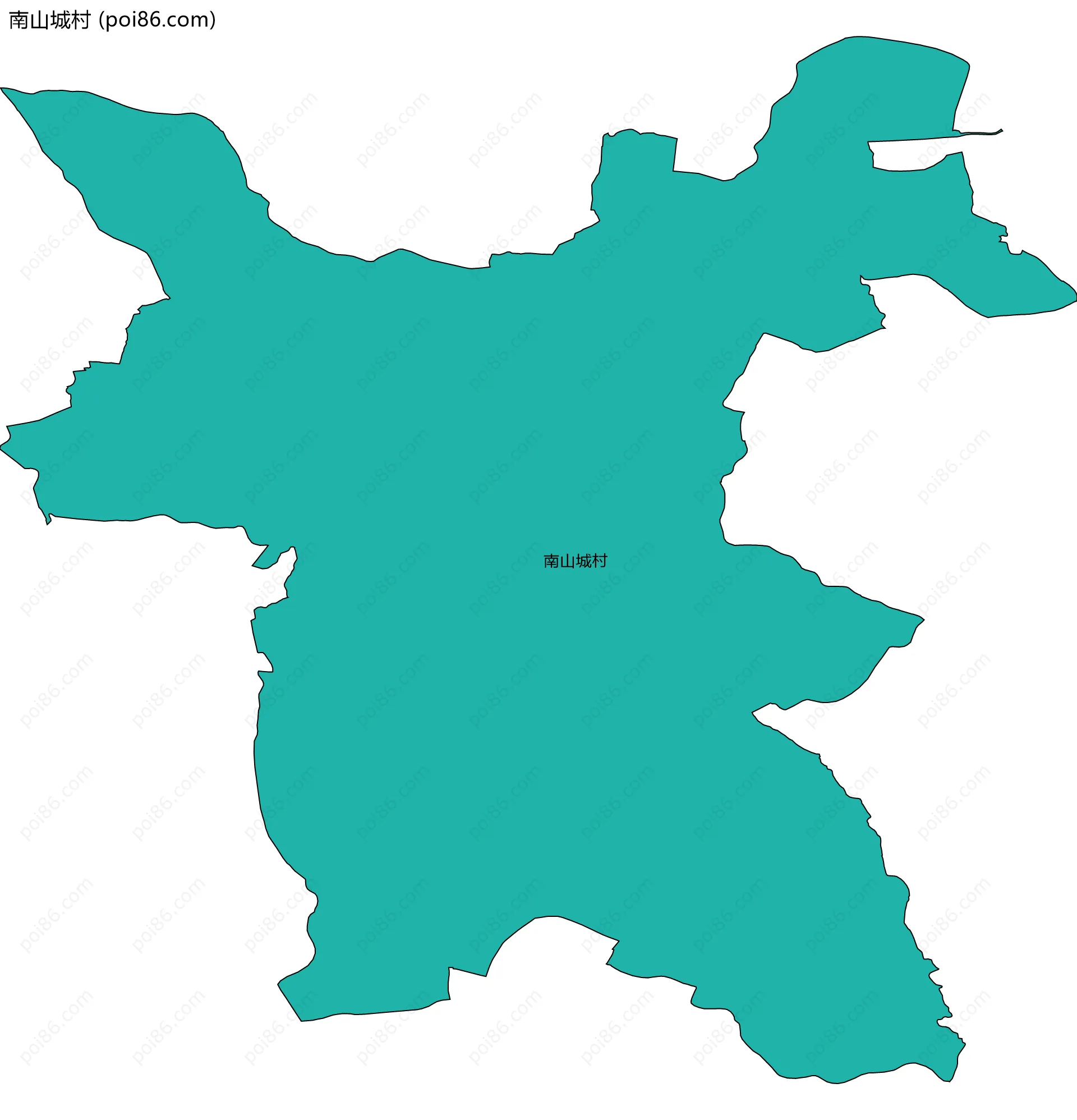 南山城村边界地图