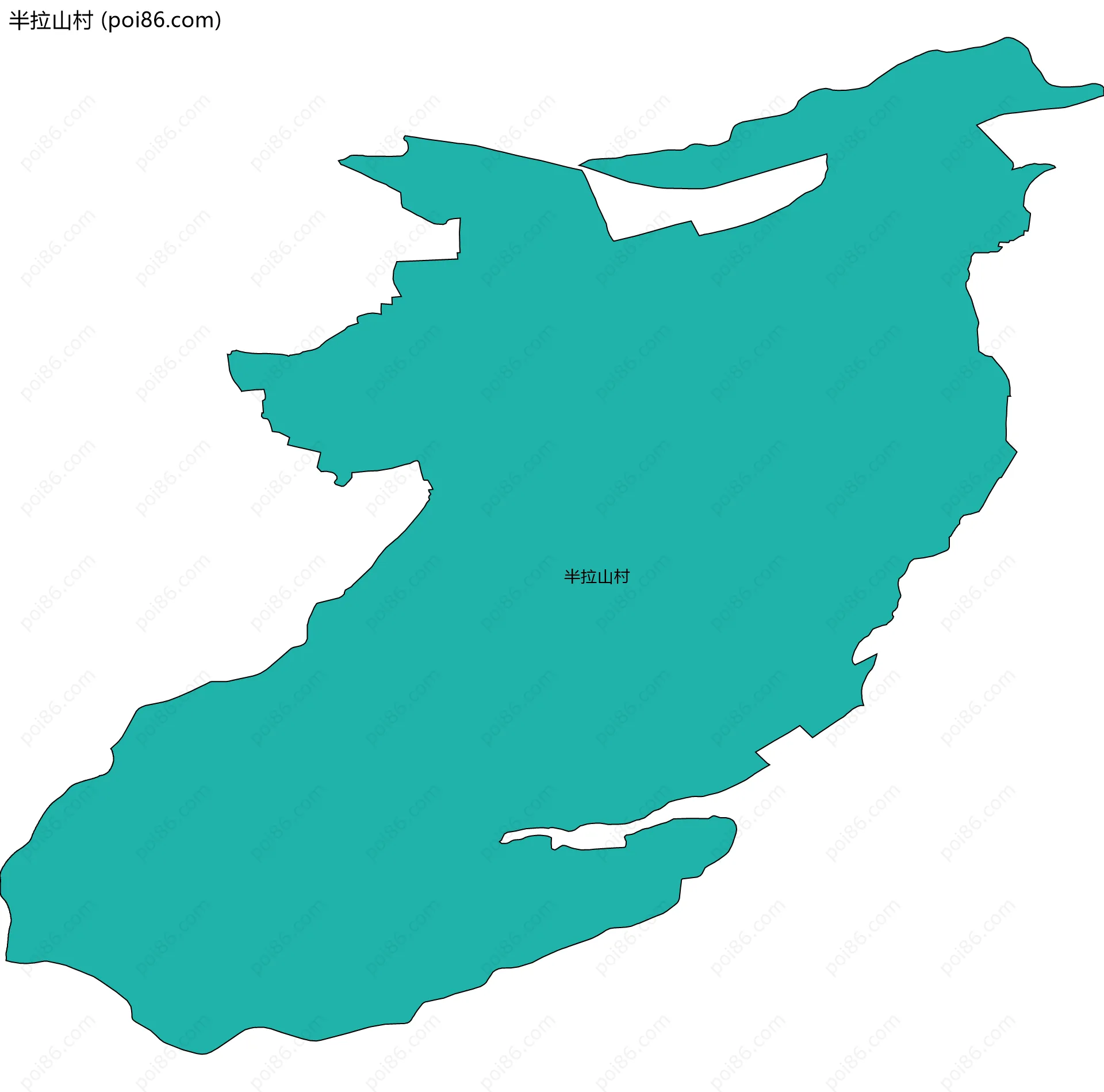 半拉山村边界地图