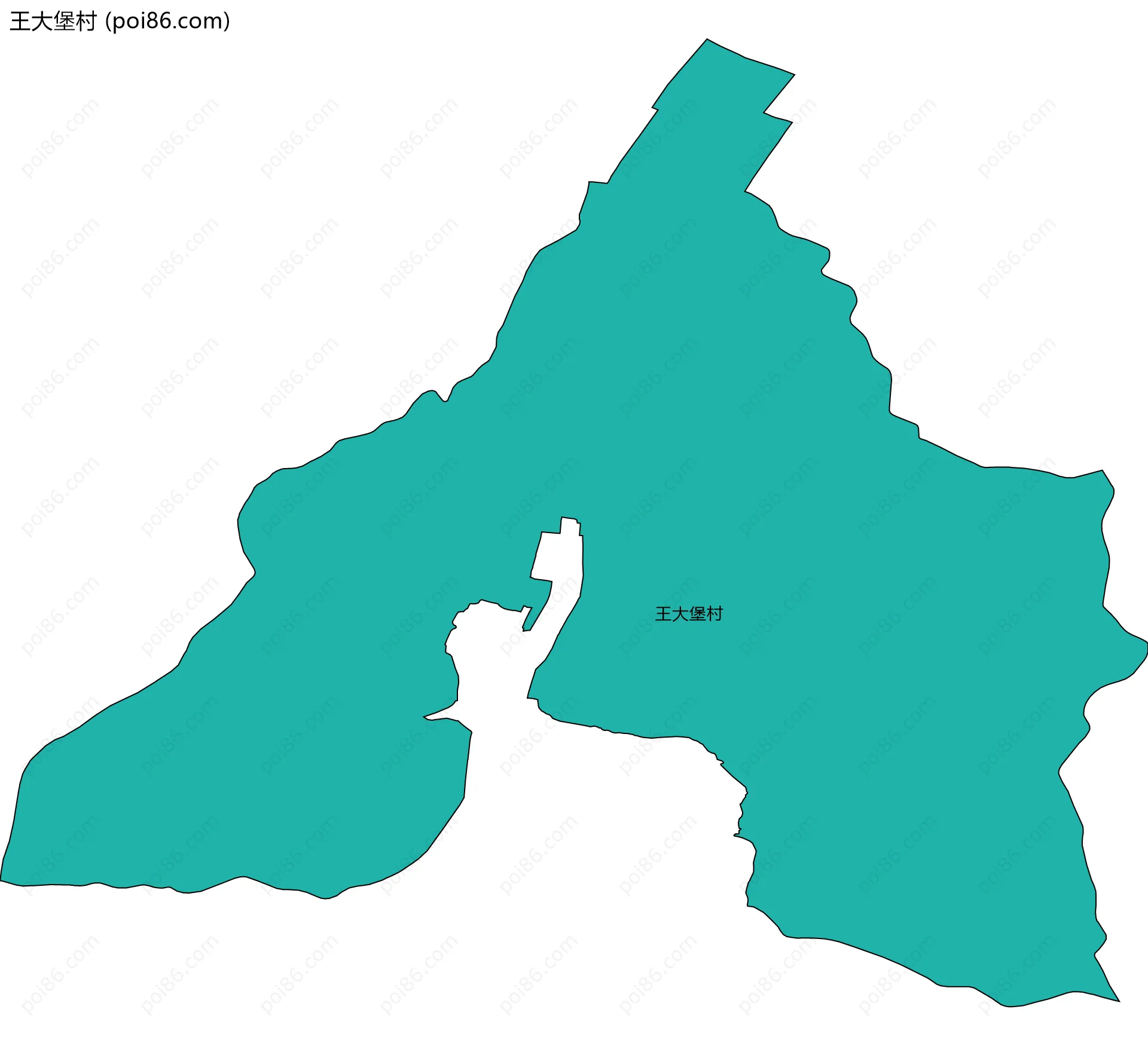 王大堡村边界地图