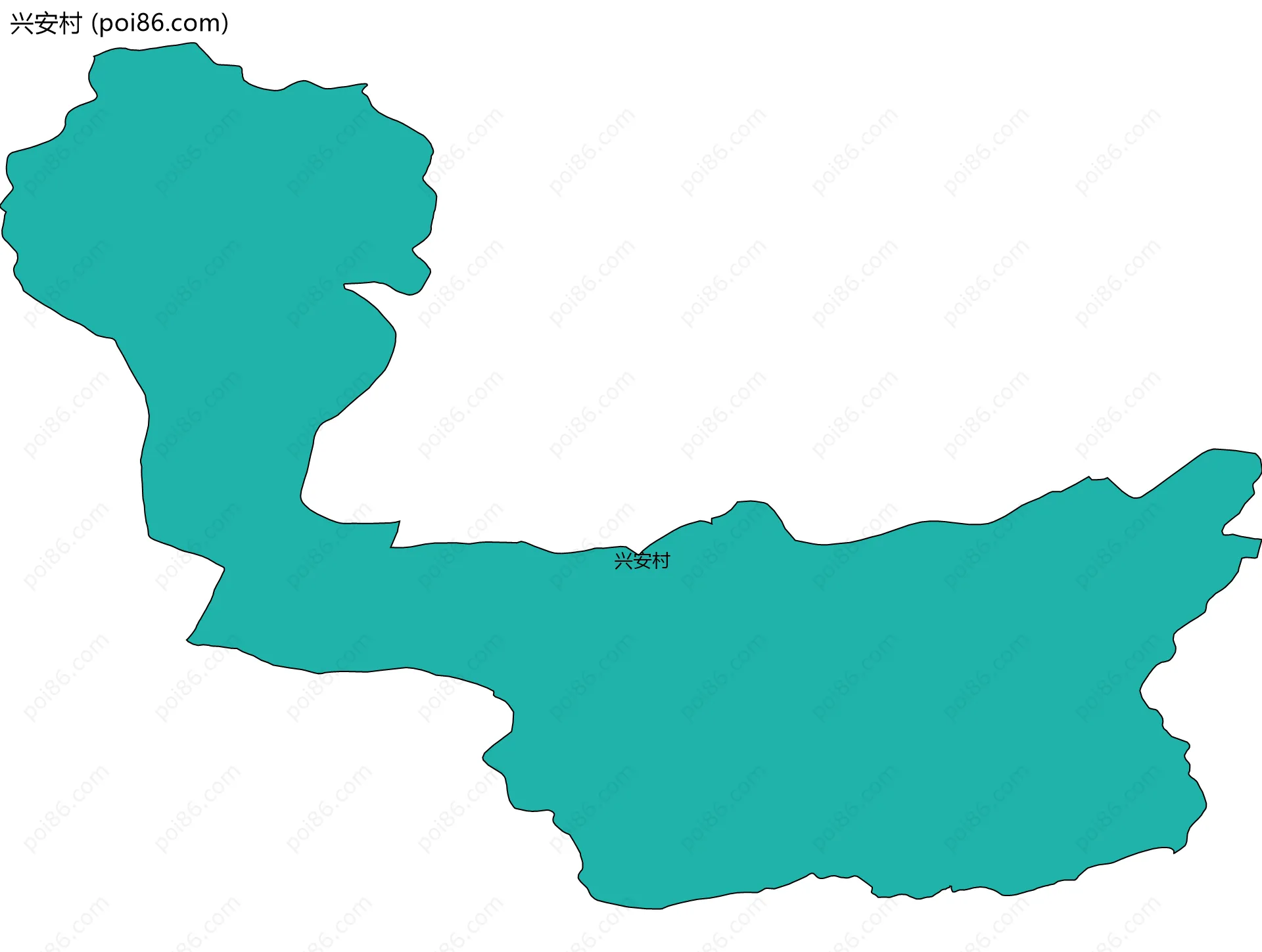 兴安村边界地图