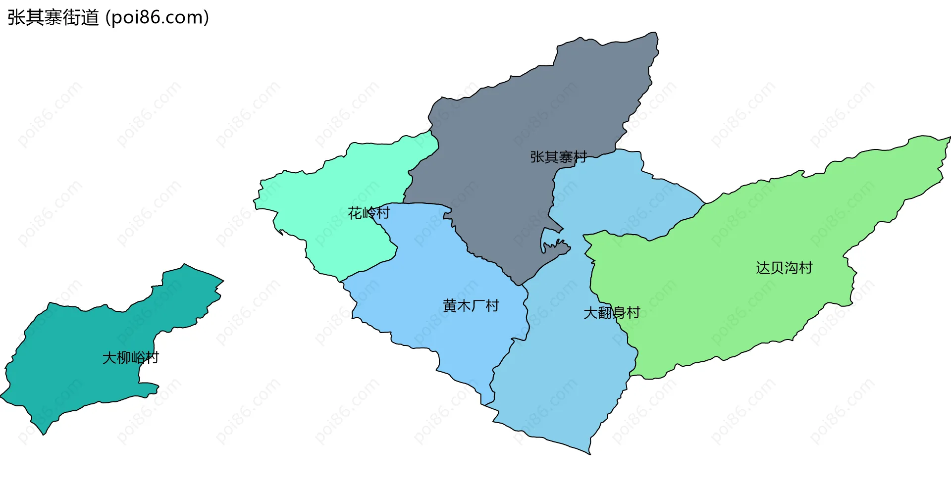 张其寨街道边界地图(五级行政区划)