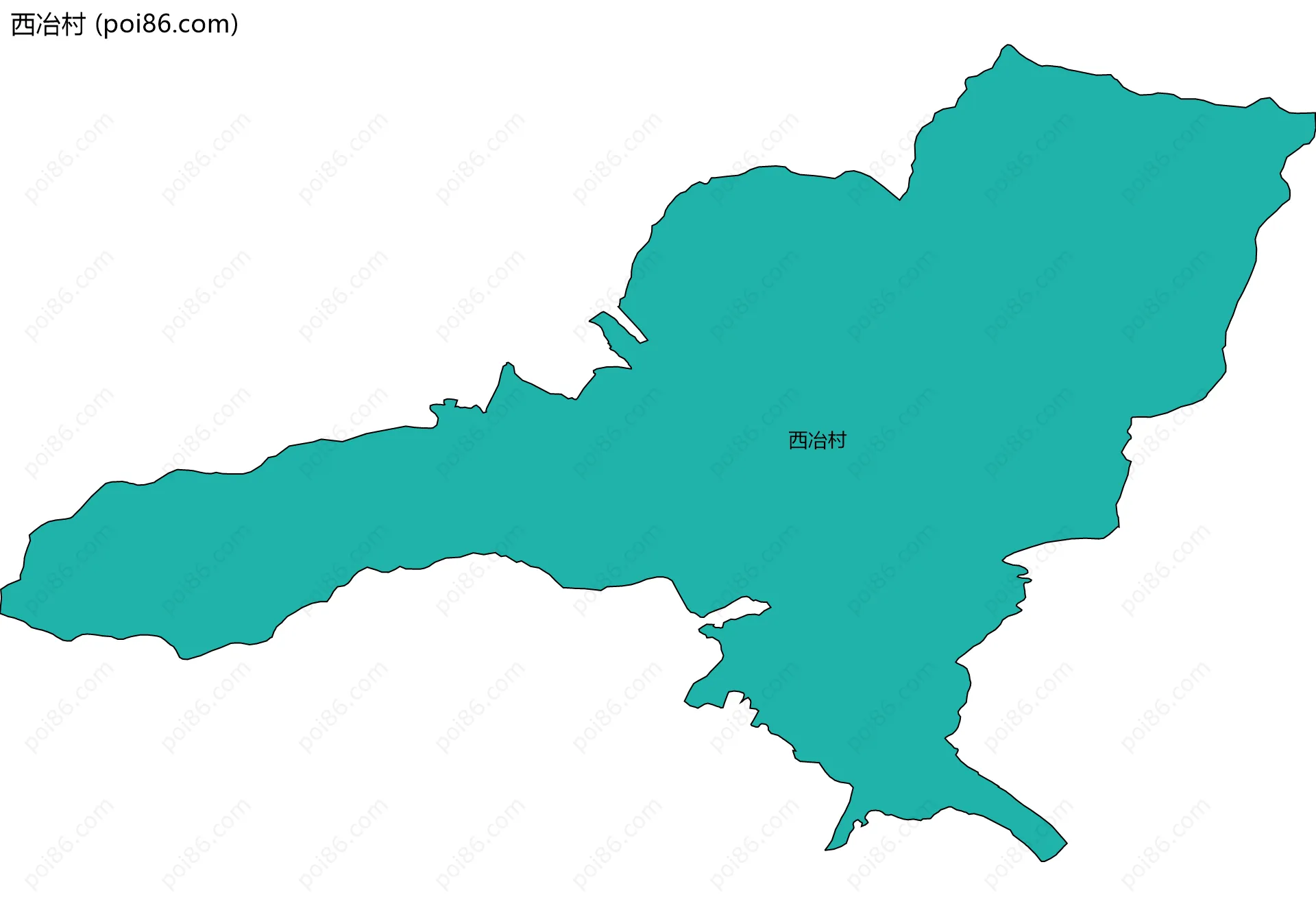 西冶村边界地图