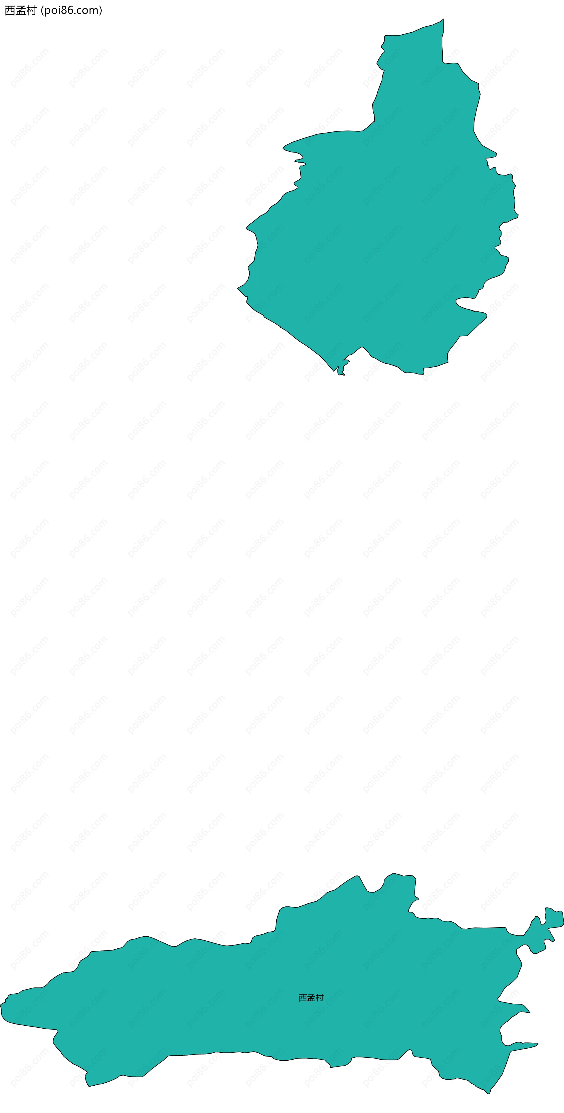 西孟村边界地图