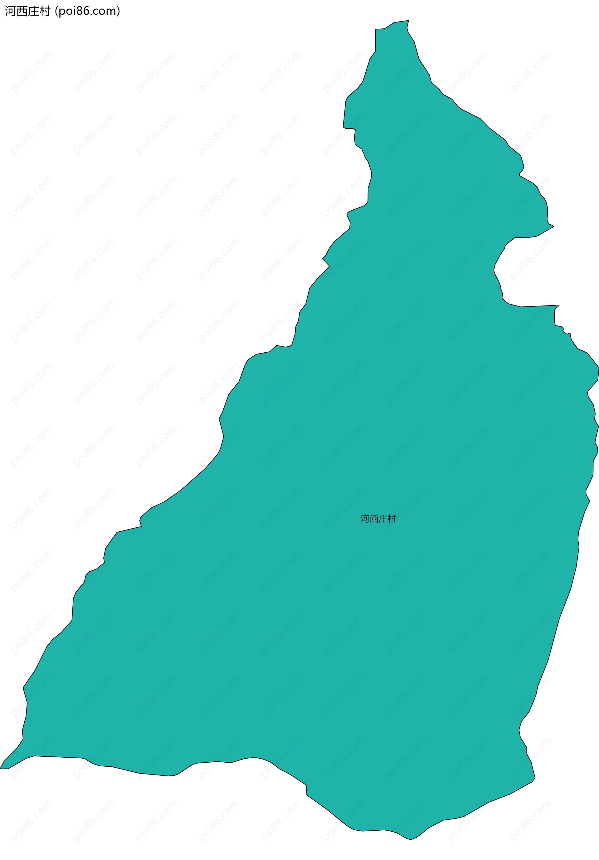 河西庄村边界地图