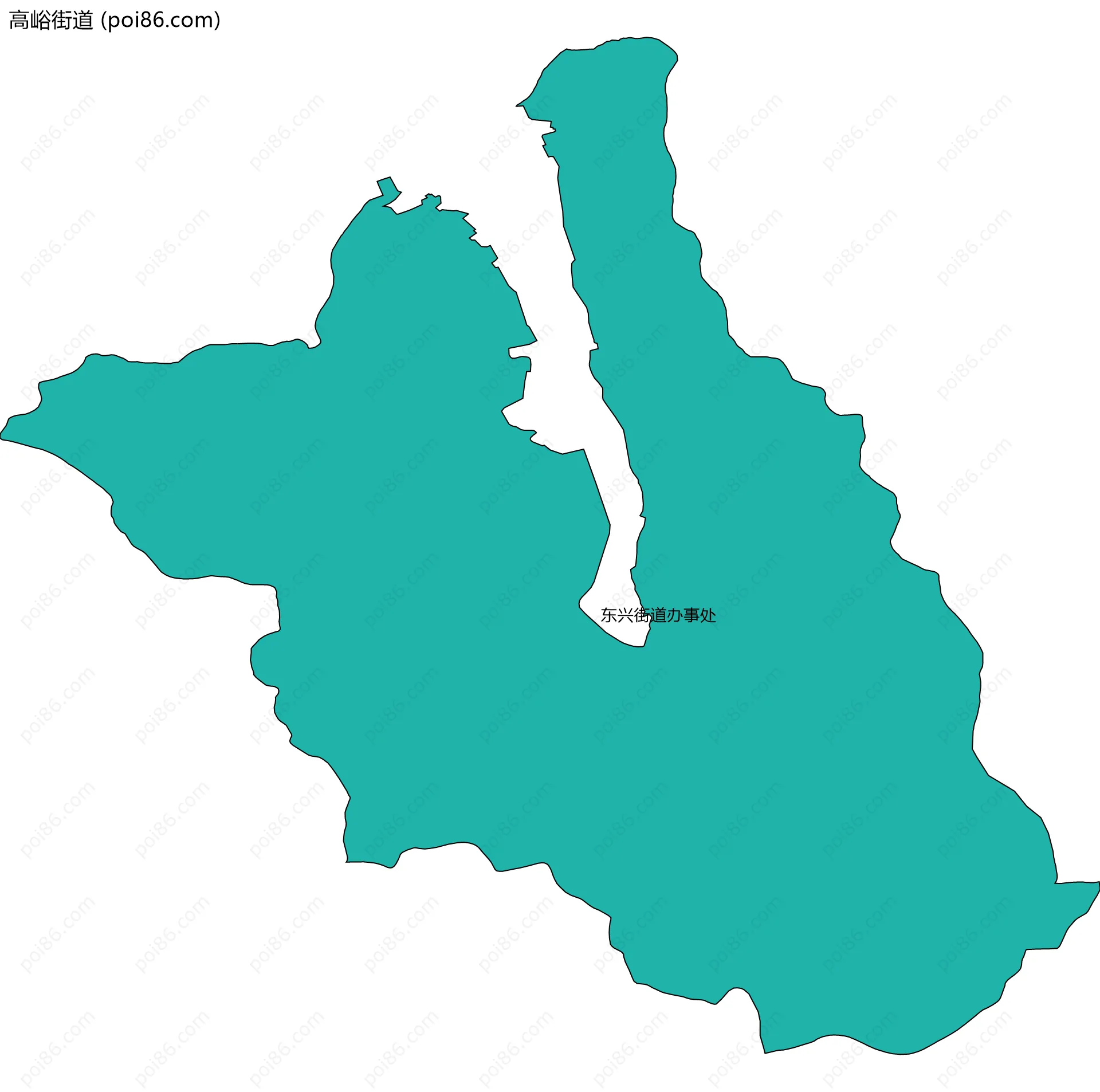 高峪街道边界地图(五级行政区划)