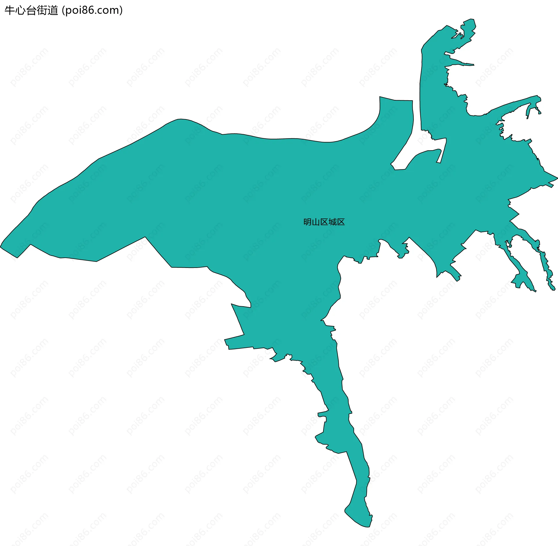 牛心台街道边界地图(五级行政区划)