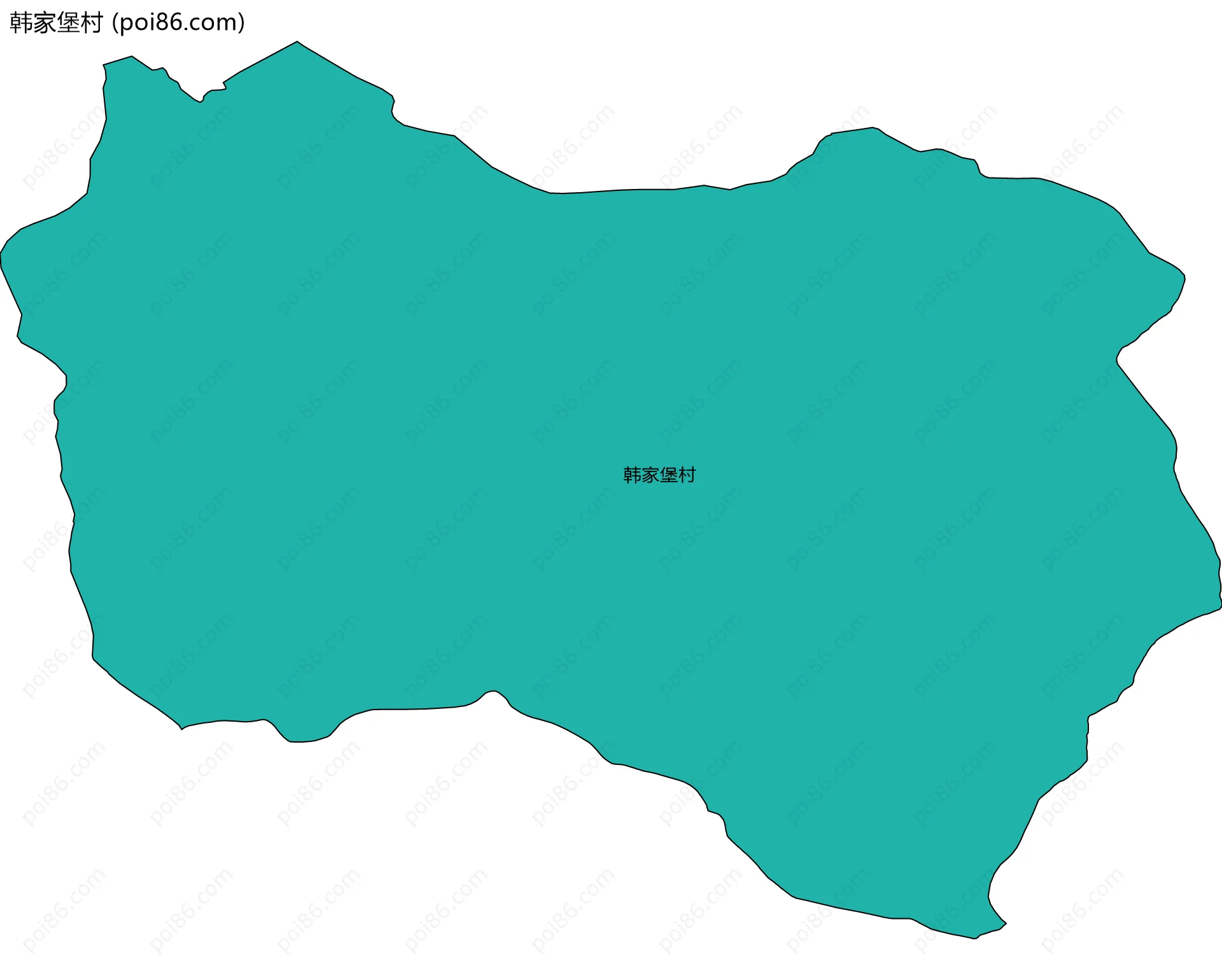 韩家堡村边界地图