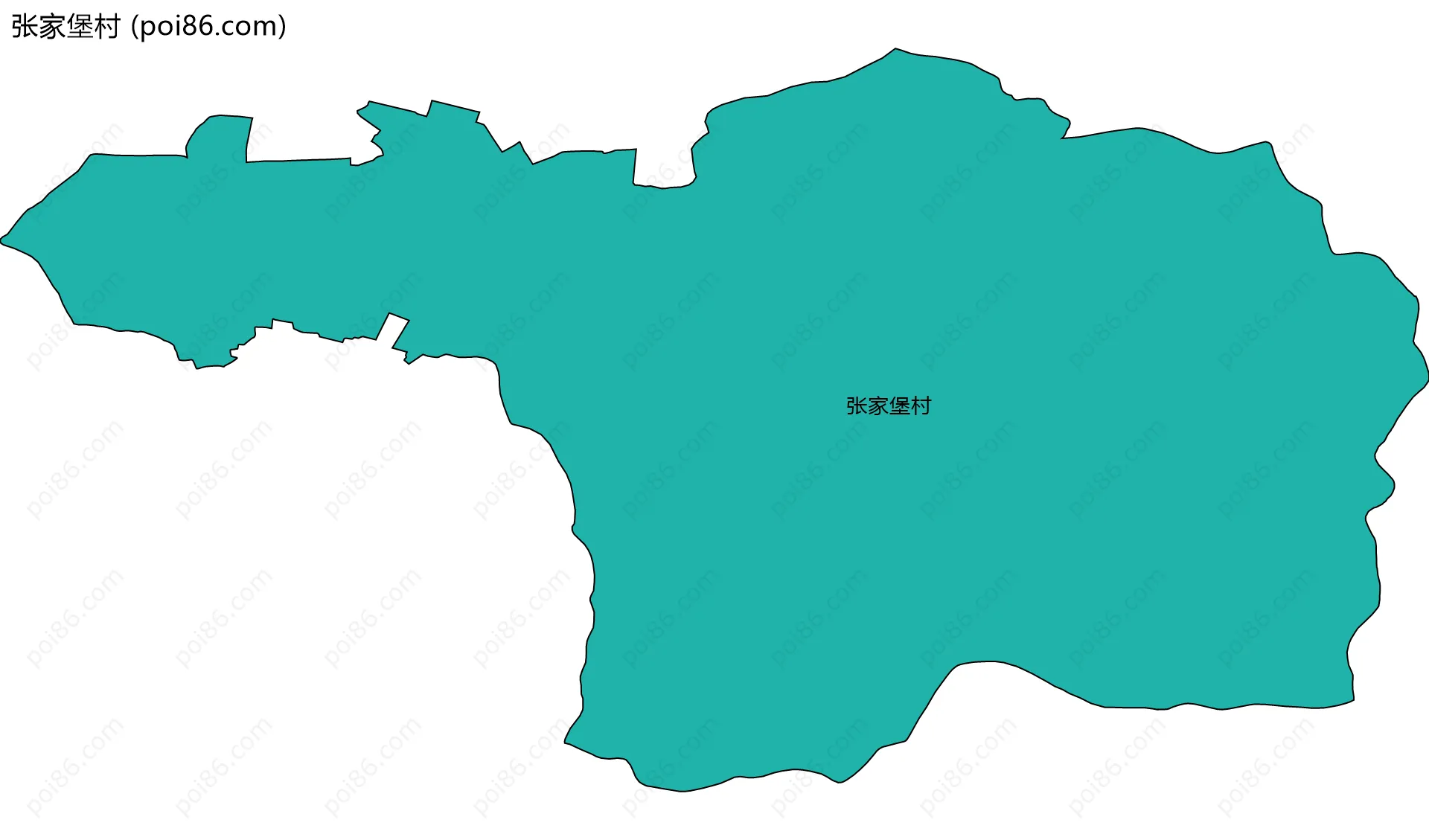 张家堡村边界地图