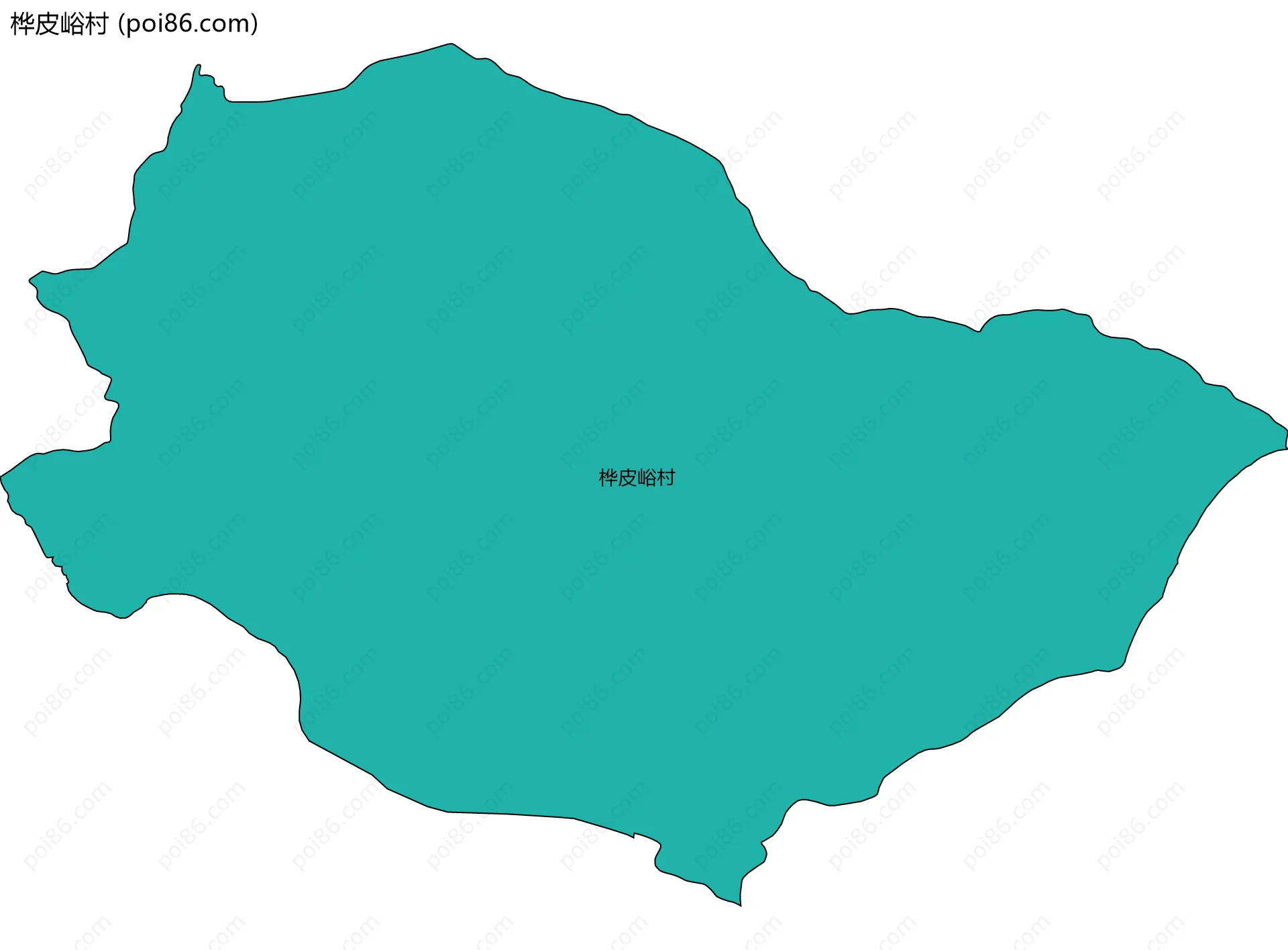桦皮峪村边界地图