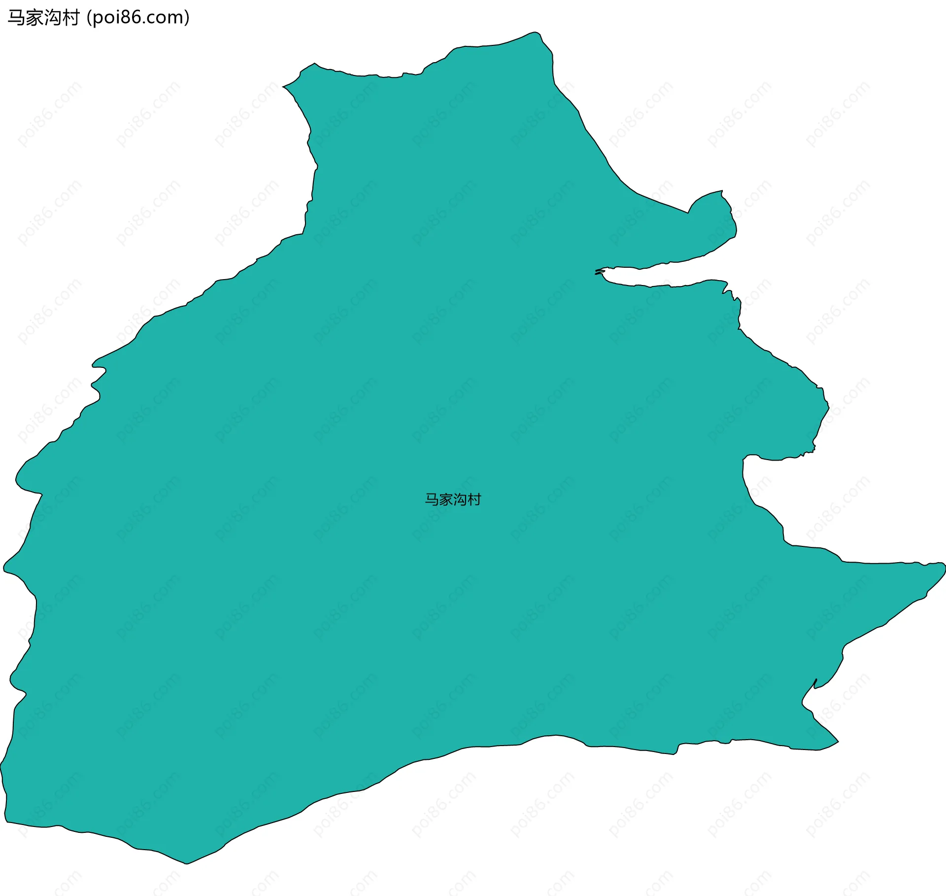 马家沟村边界地图