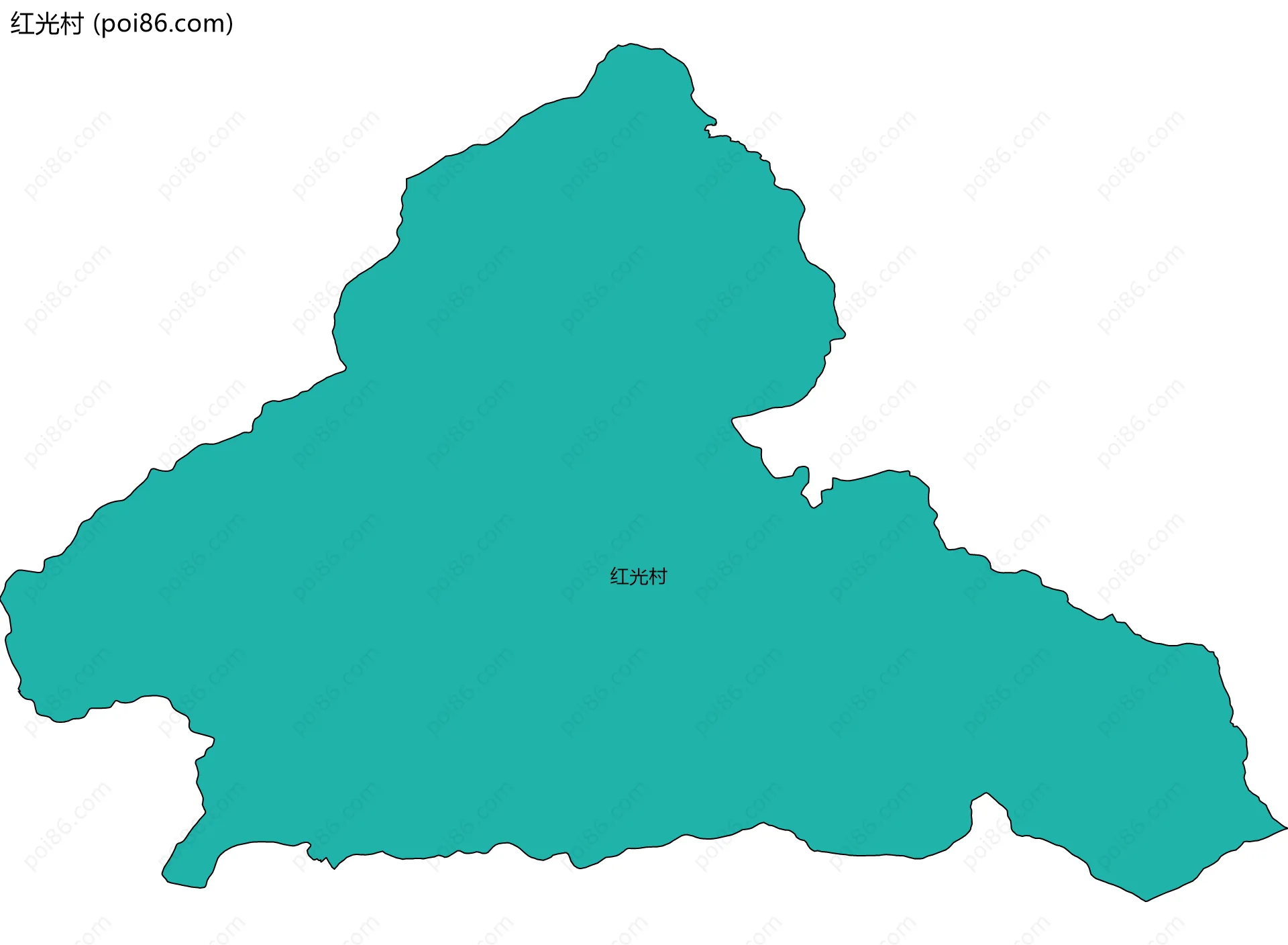 红光村边界地图